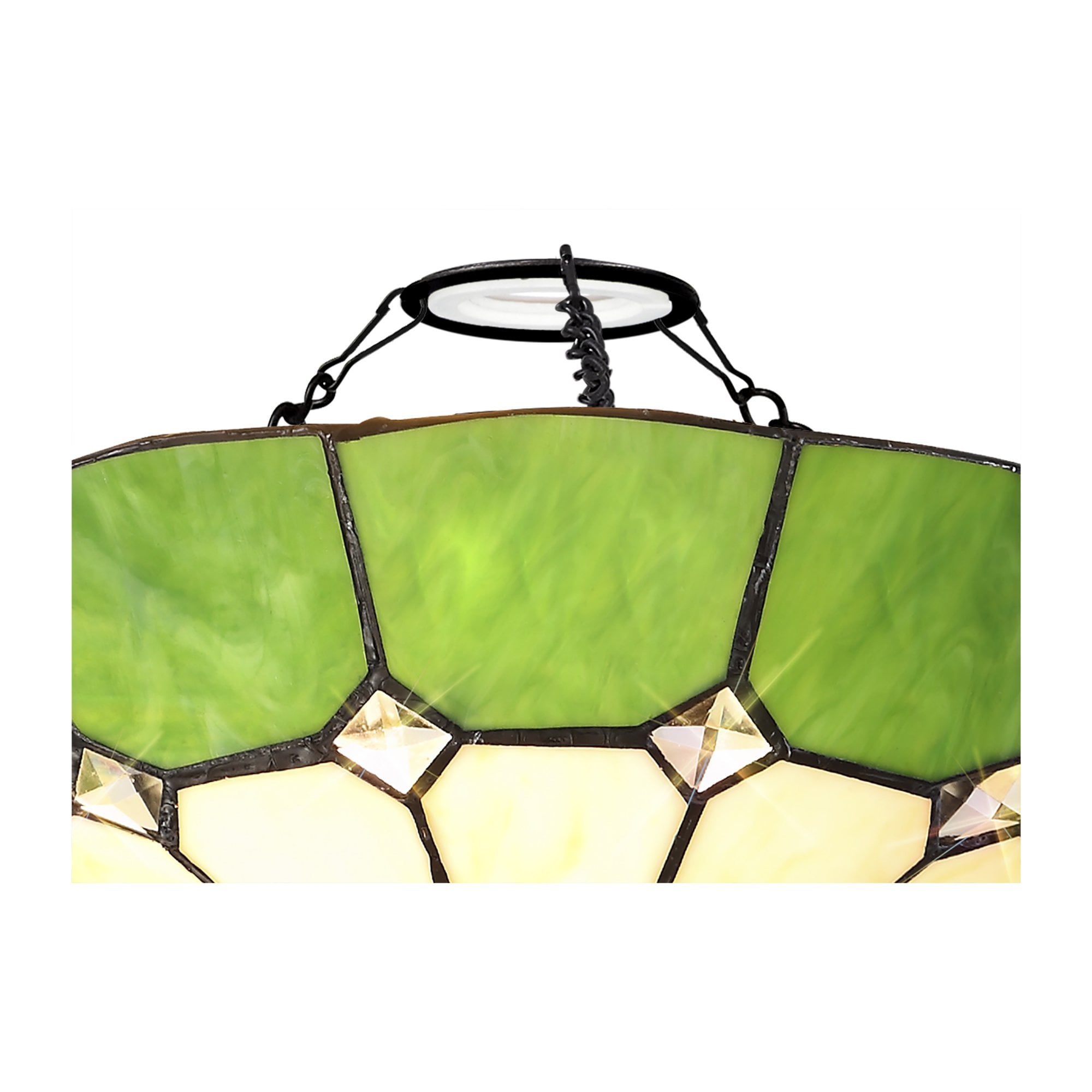 Fabula Althorne 35cm Tiffany Uplighter Shade - Green - Shade Only