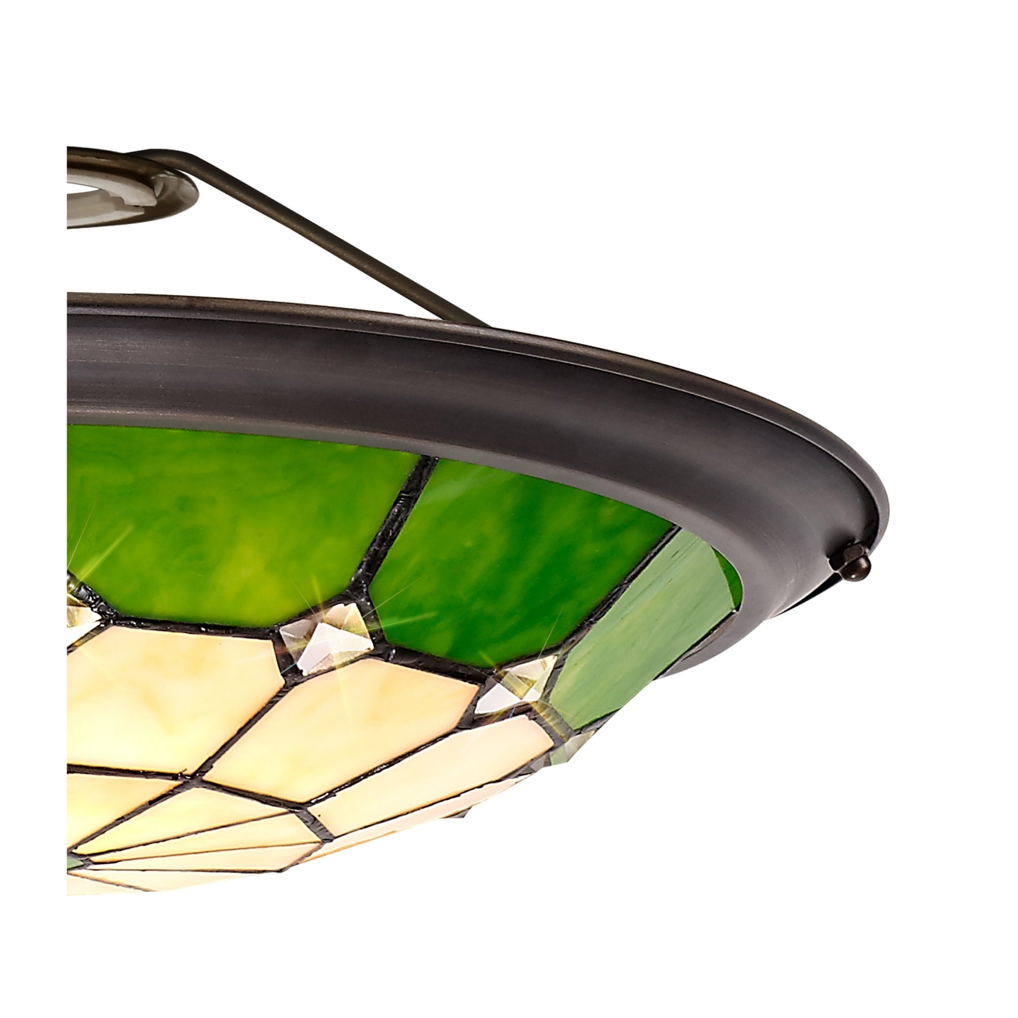 Fabula Althorne 35cm Tiffany Uplighter Shade - Green - Shade Only