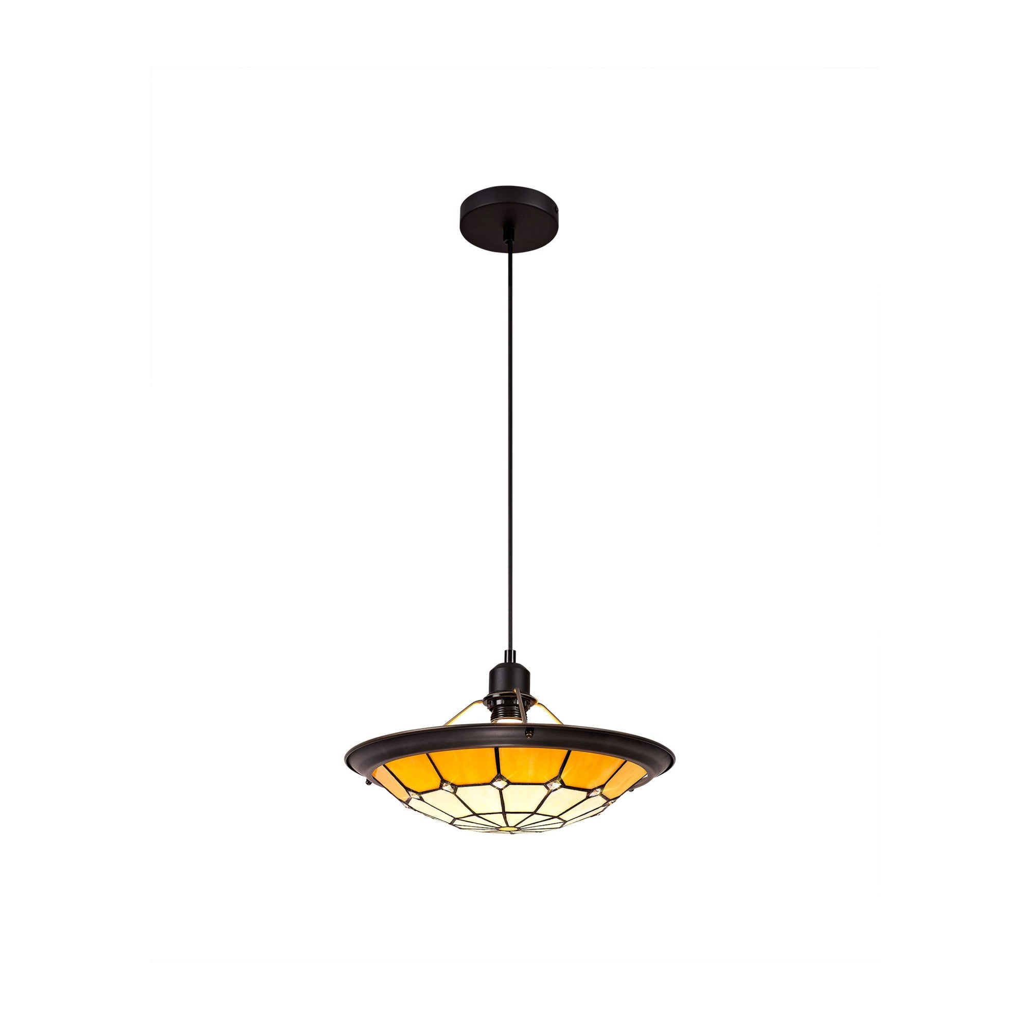 Fabula Althorne Single Pendant - 35cm Tiffany Shade - Beige