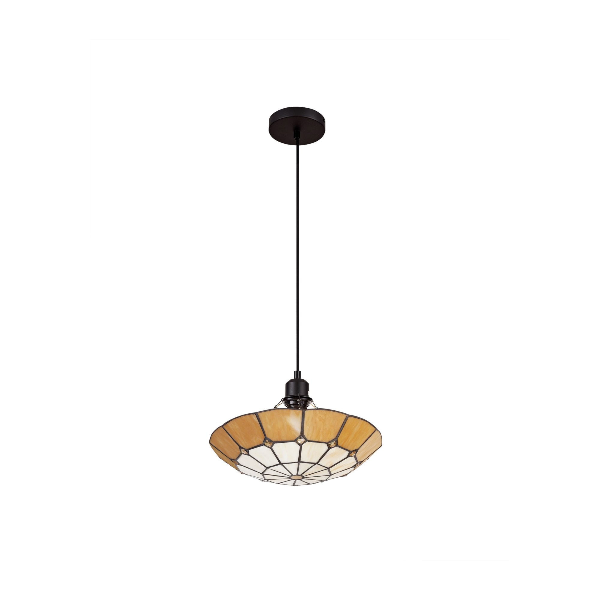 Fabula Althorne Single Pendant - 35cm Tiffany Shade - Beige