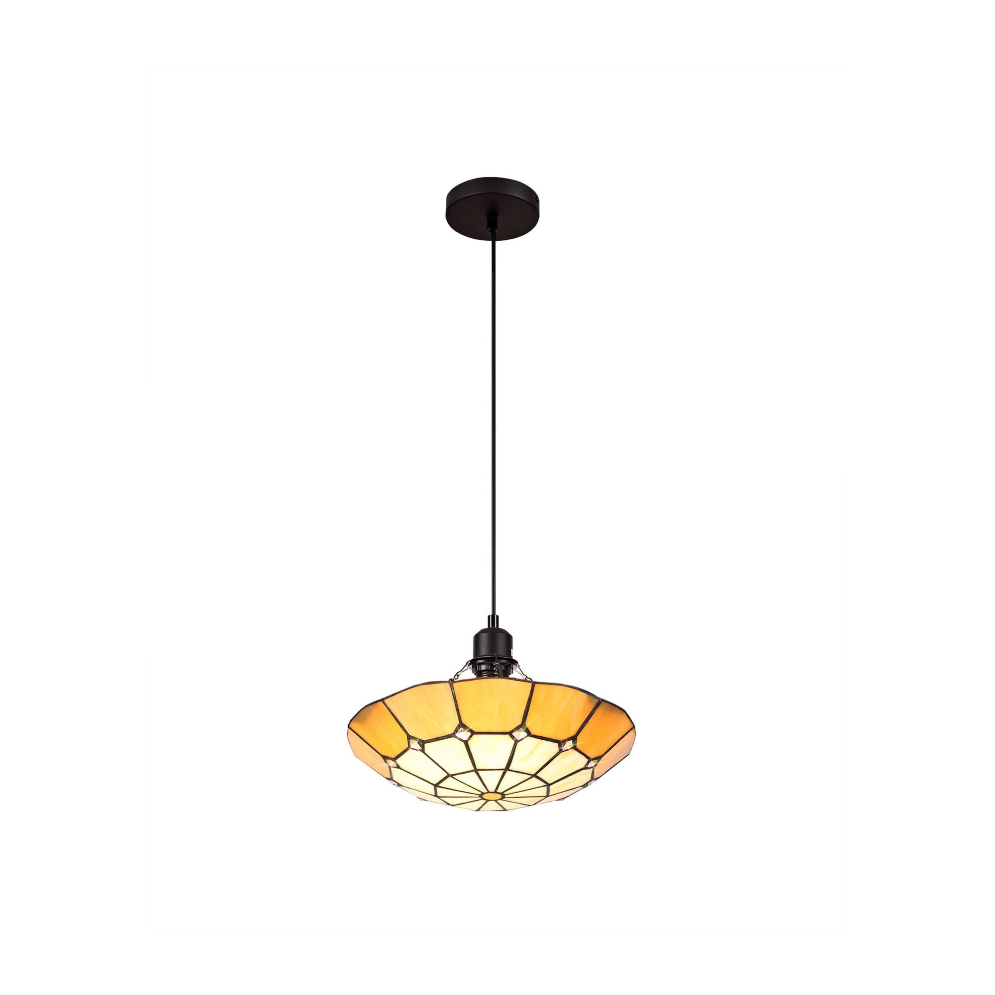 Fabula Althorne Single Pendant - 35cm Tiffany Shade - Beige
