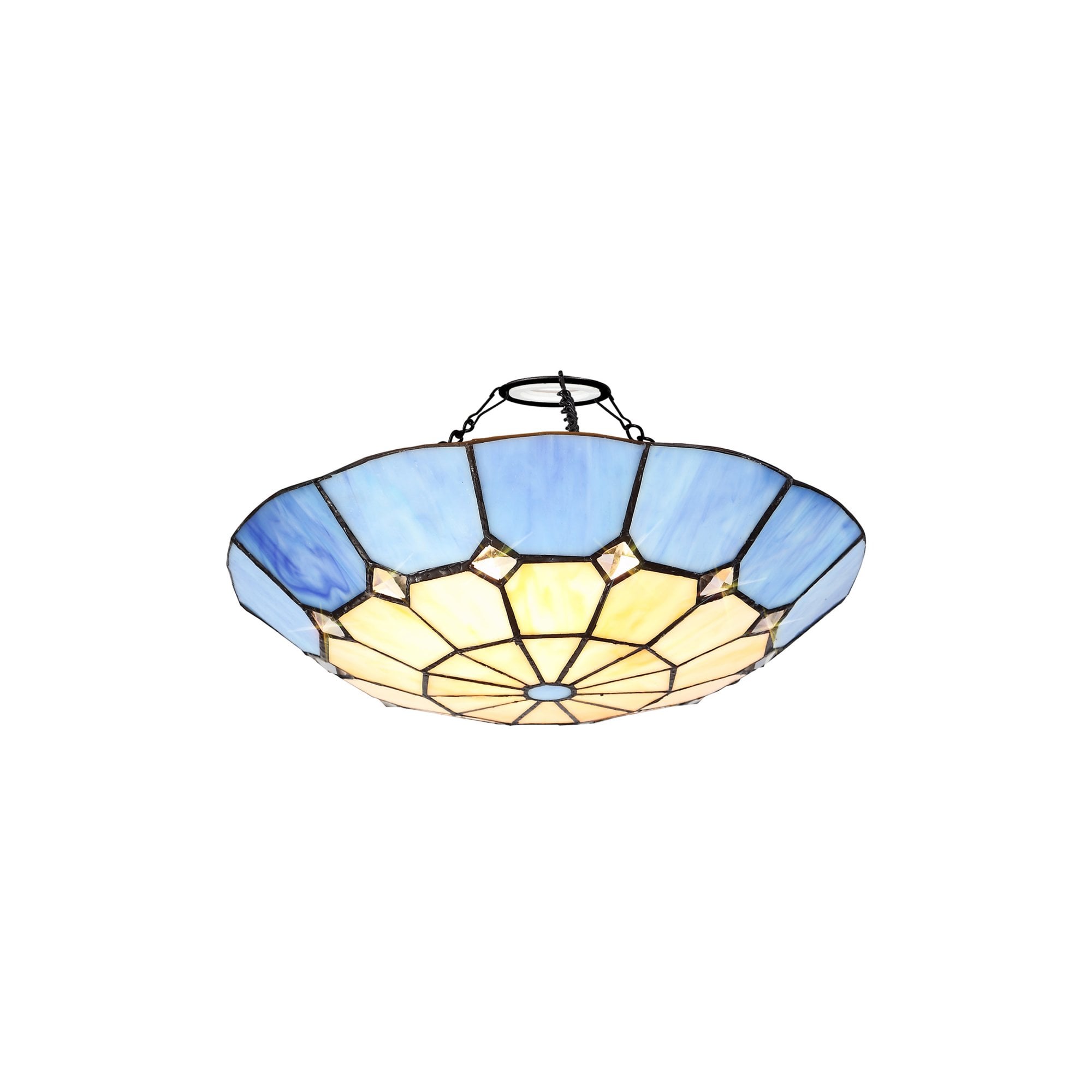 Fabula Althorne 35cm Tiffany Uplighter Shade - Rich Blue - Shade Only