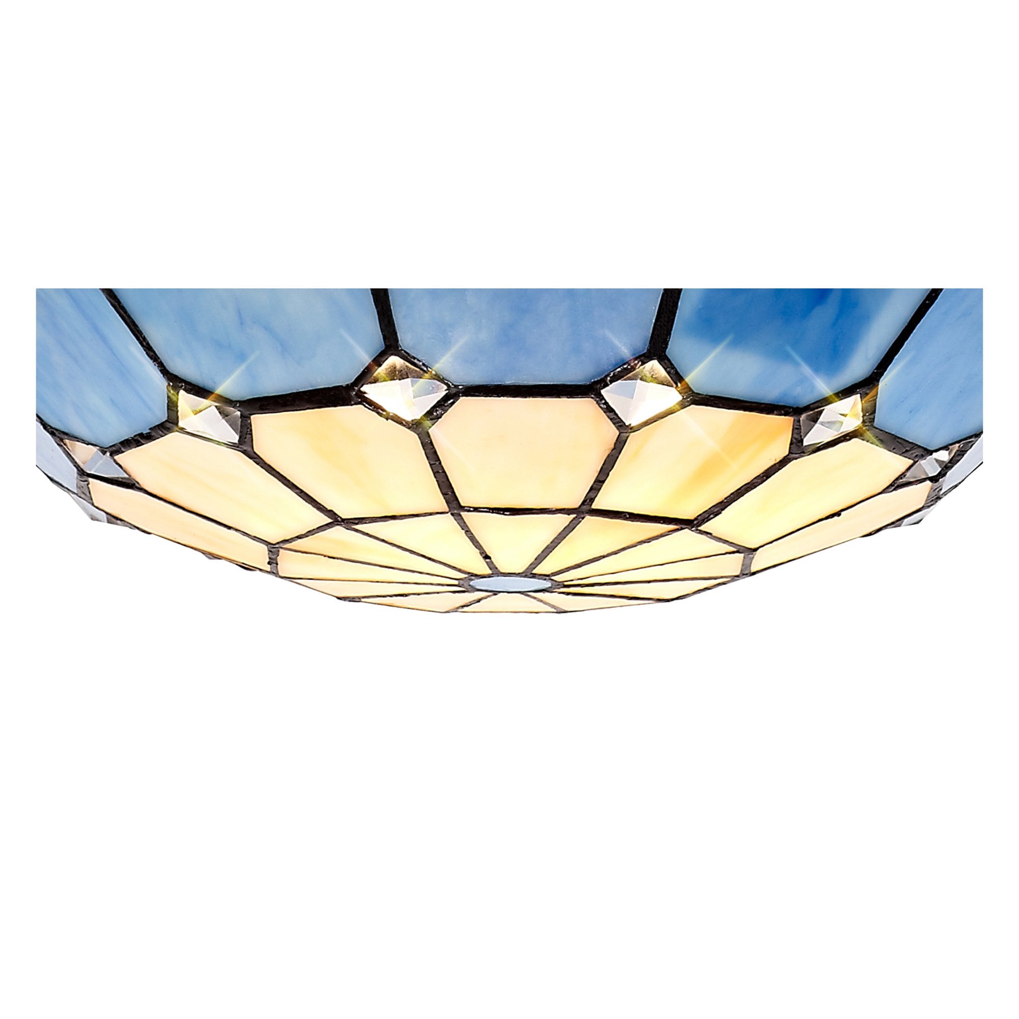 Fabula Althorne 35cm Tiffany Uplighter Shade - Rich Blue - Shade Only