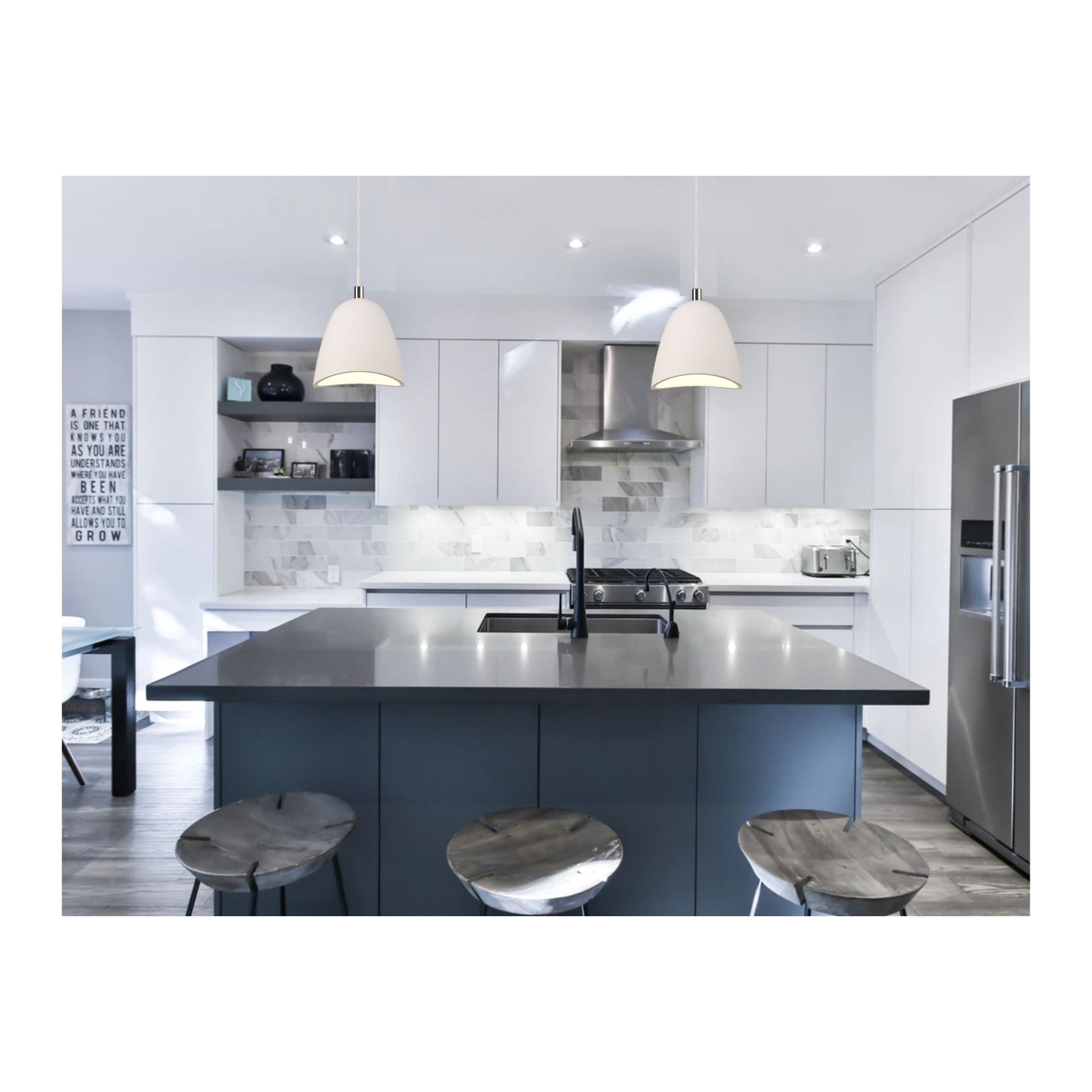 Fabula Theydon Medium Pendant - White Paintable Gypsum