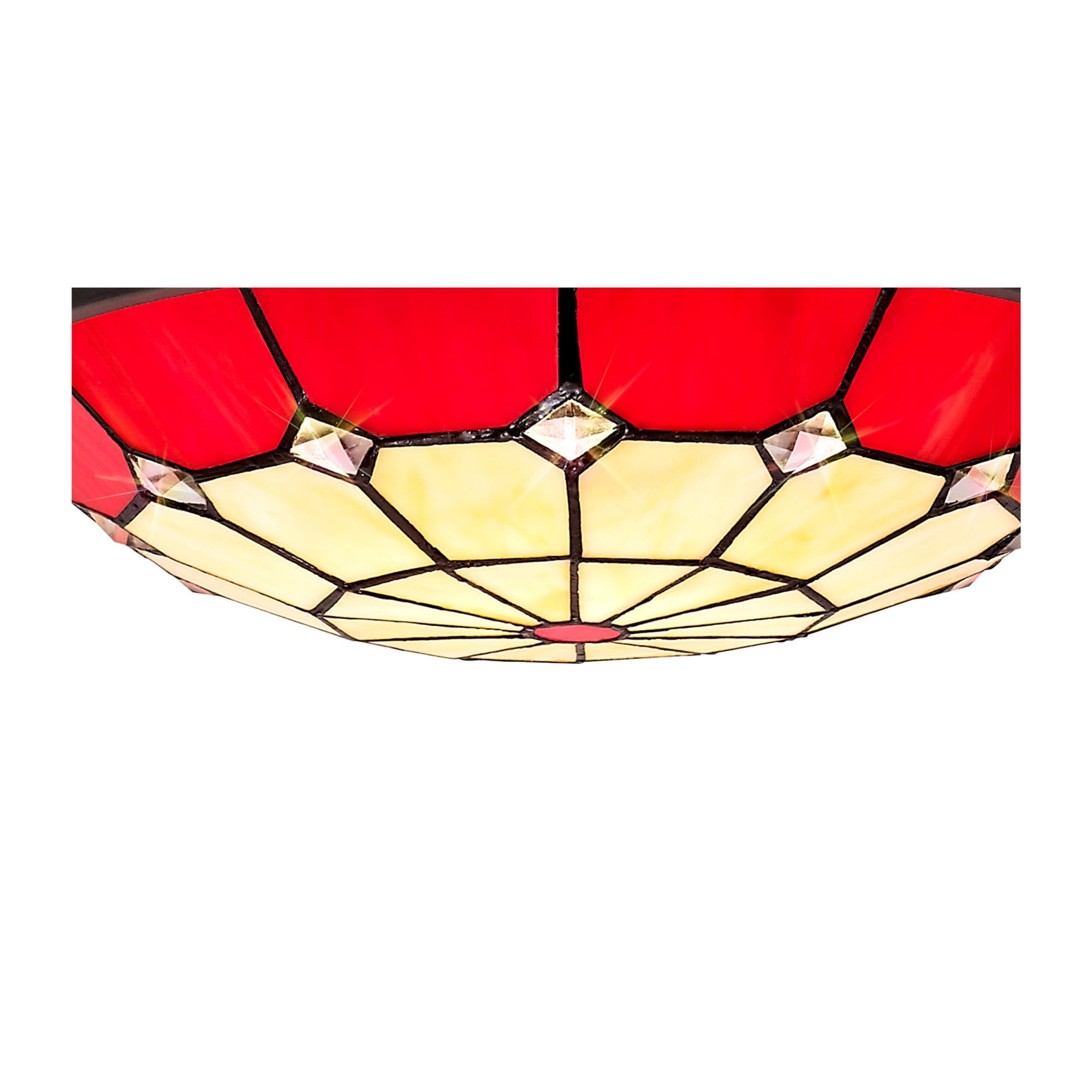 Fabula Althorne Single Pendant - 35cm Tiffany Shade - Red