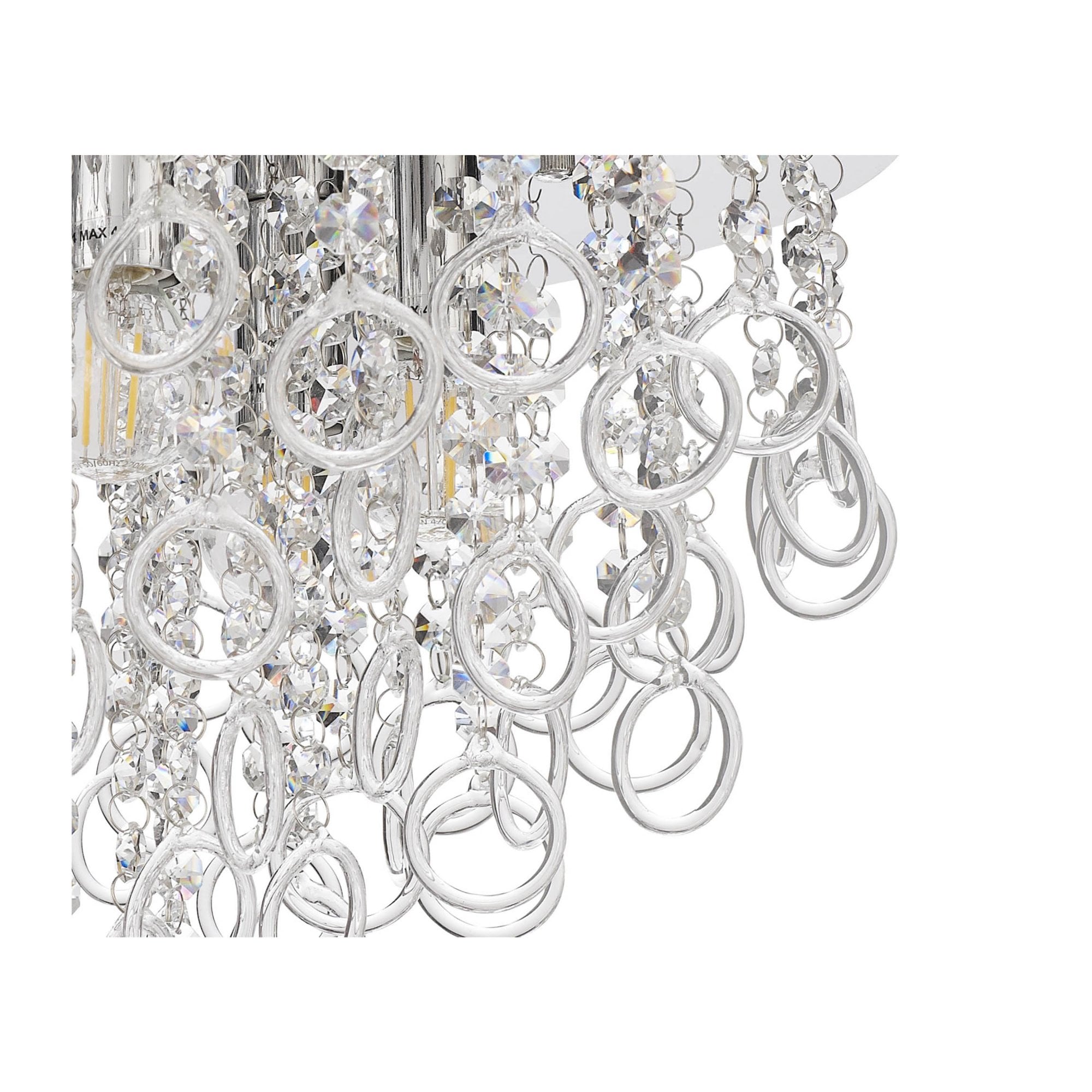 Fabula Mountbatten 6 Light Flush Light - Polished Chrome & Crystal