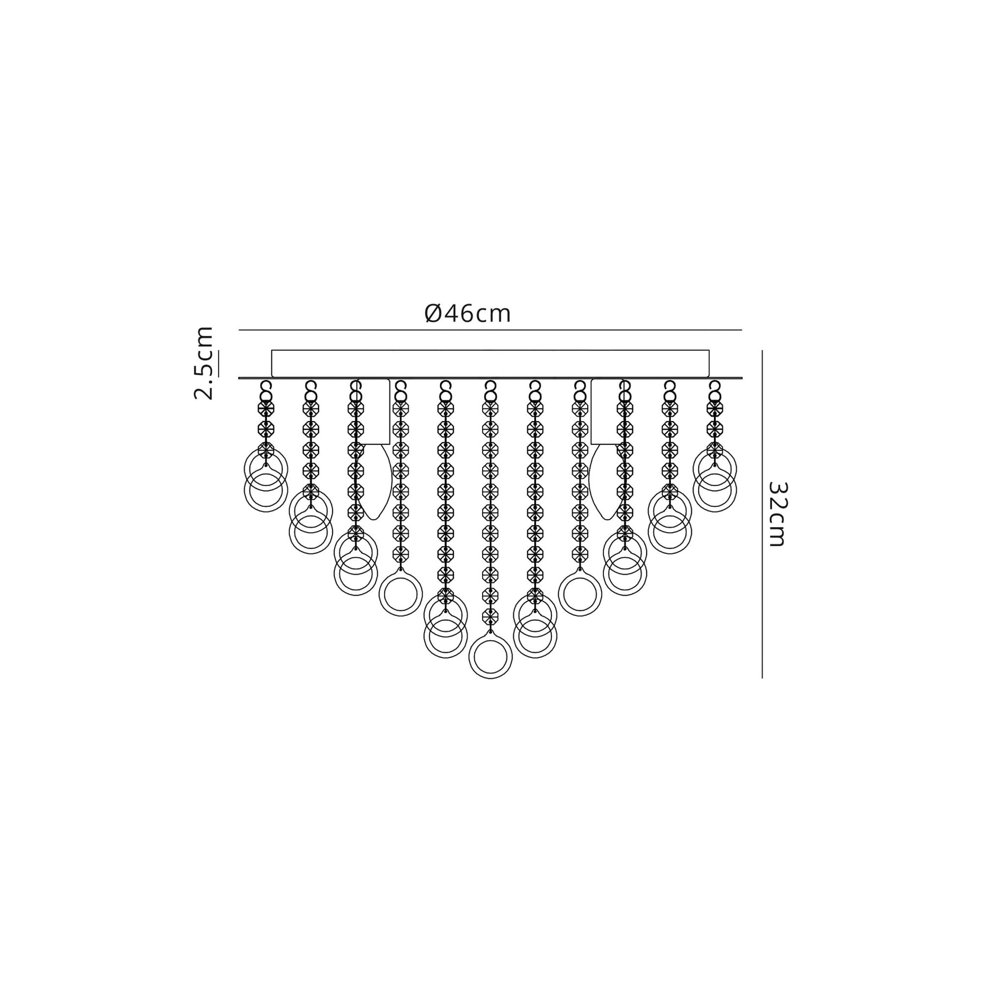 Fabula Mountbatten 6 Light Flush Light - Polished Chrome & Crystal