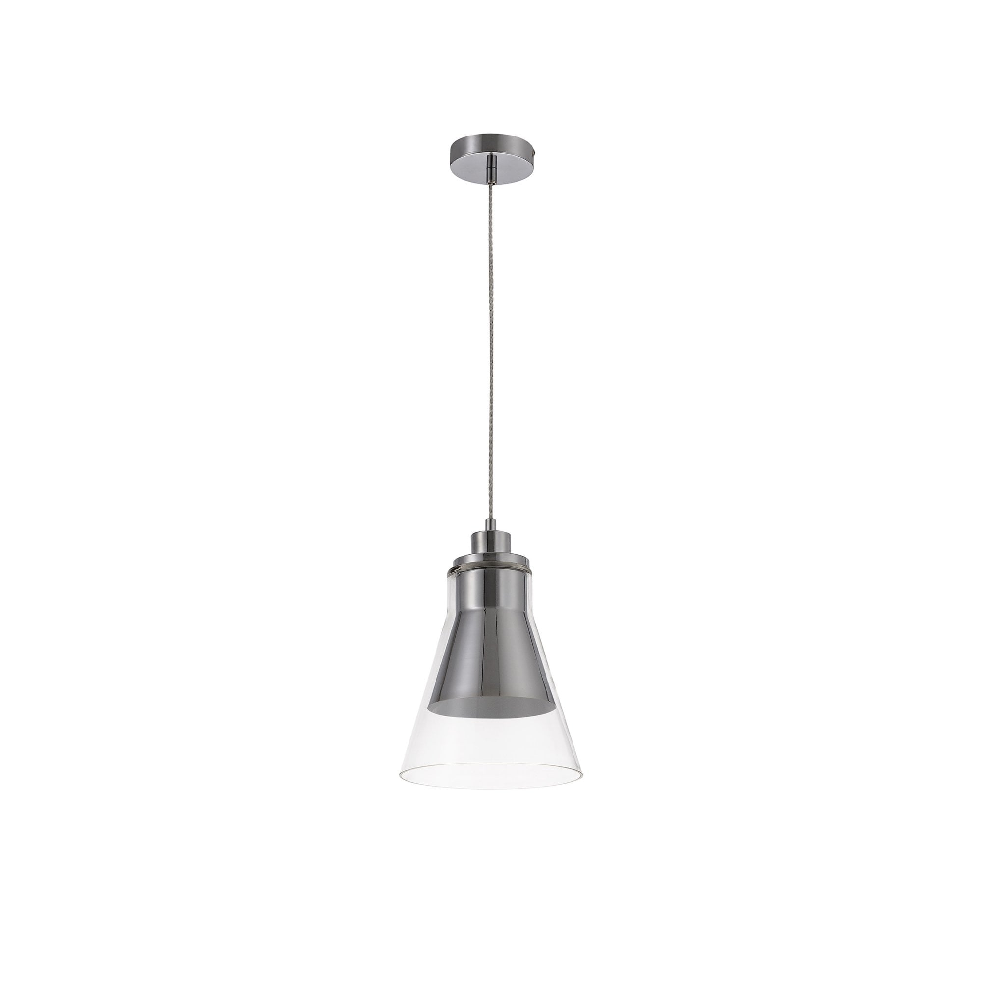 Fabula Pentire Single Pendant - Polished Chrome & Clear Glass