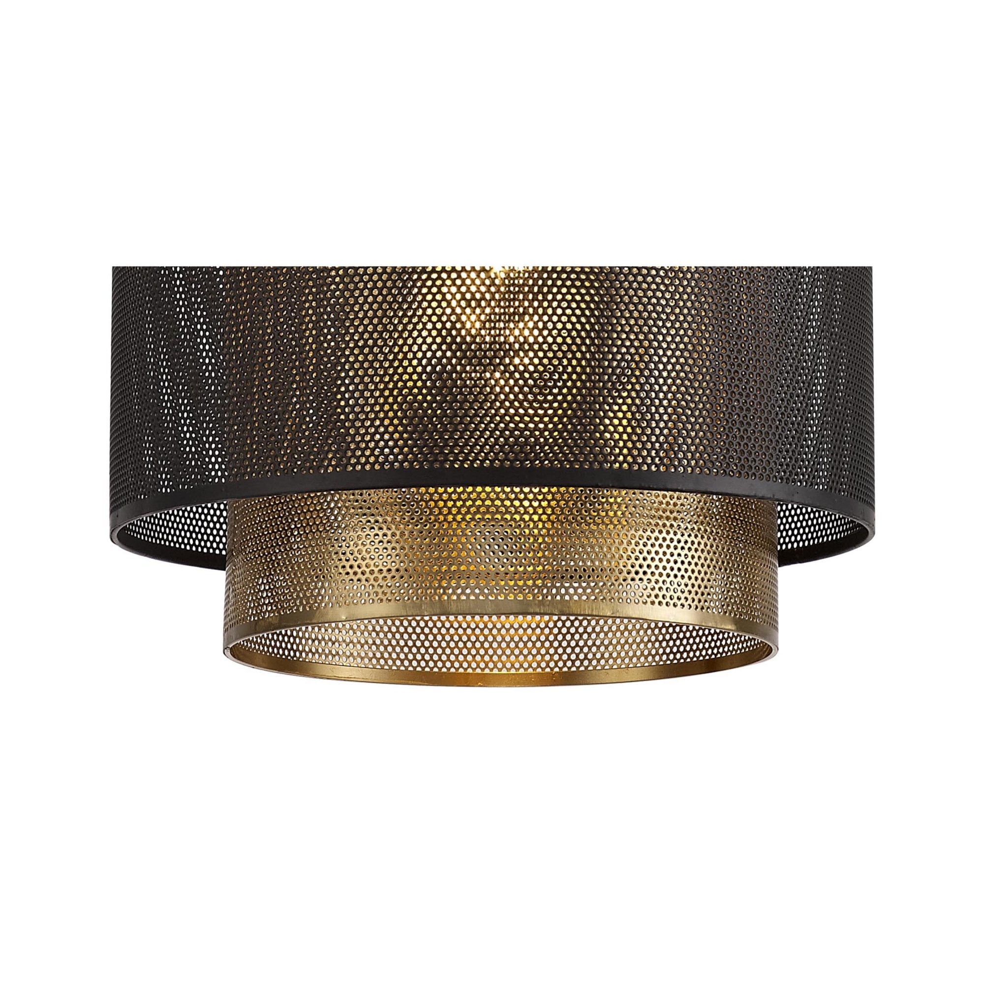 Fabula Cleland Large Single Adjustable Pendant - Matt Black & Satin Gold