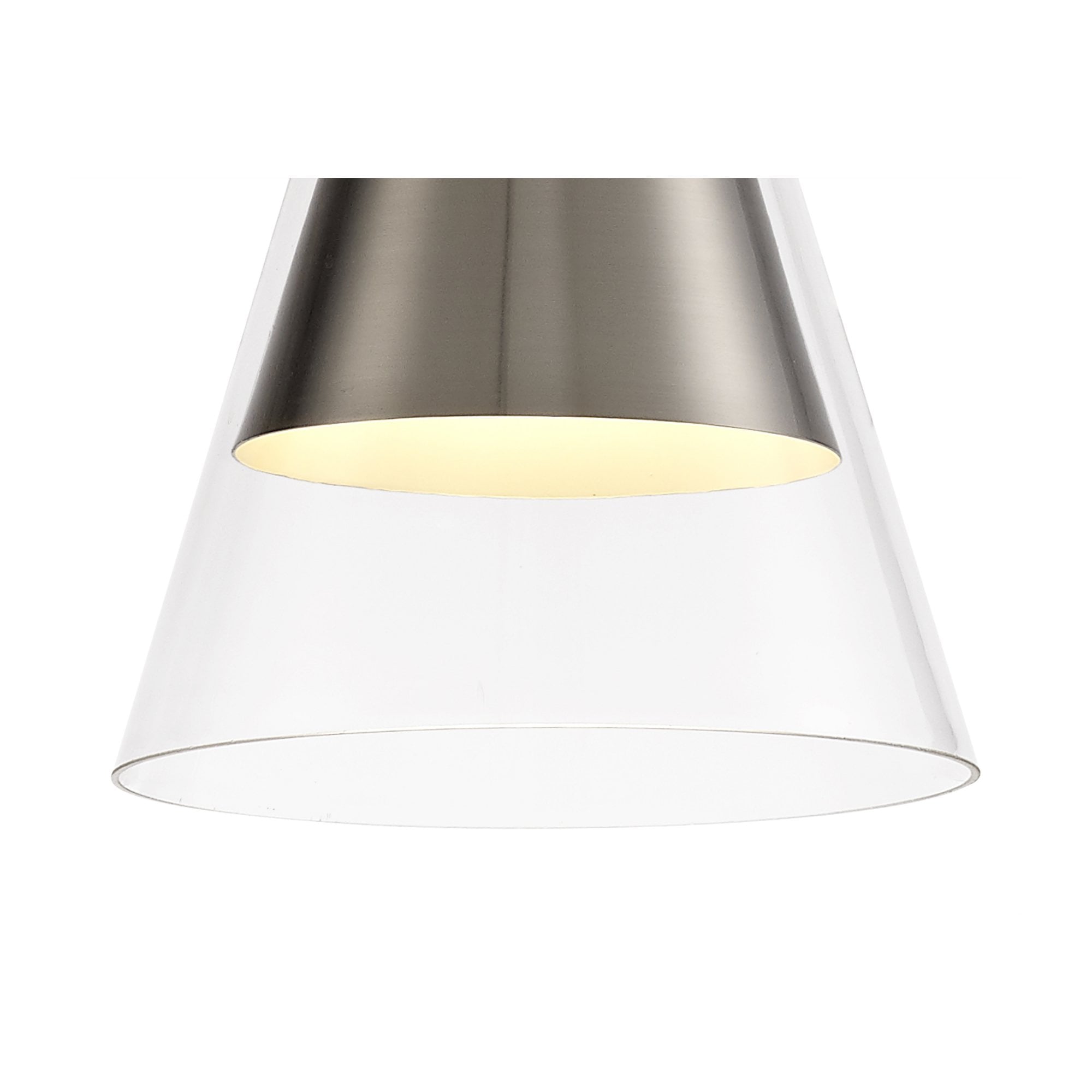 Fabula Pentire Single Pendant - Satin Nickel & Clear Glass