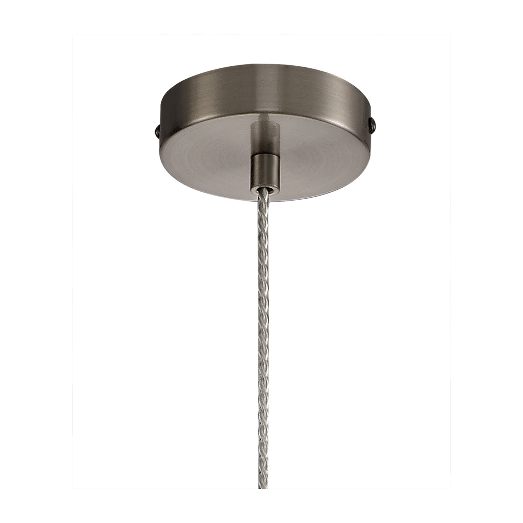 Fabula Pentire Single Pendant - Satin Nickel & Clear Glass
