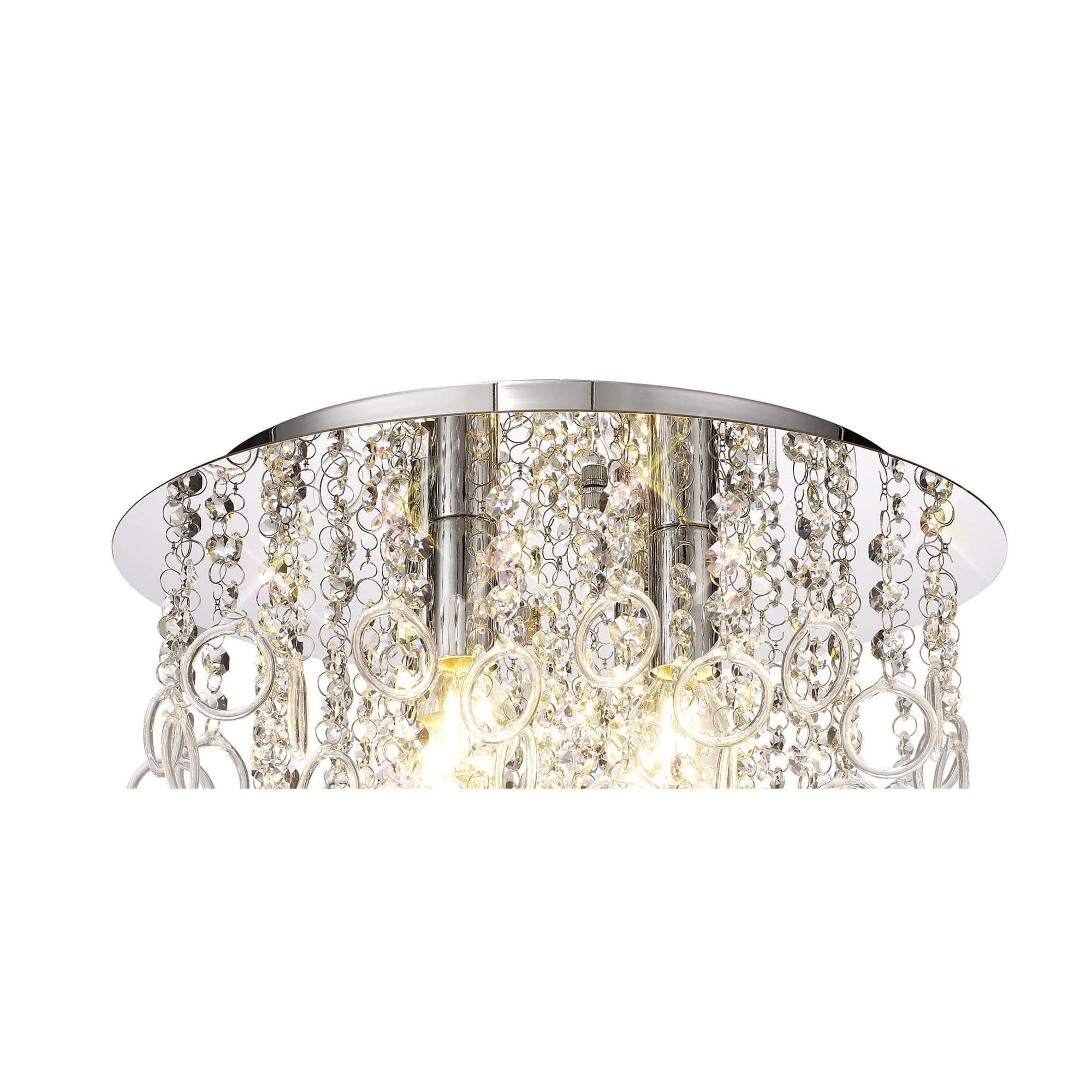 Fabula Mountbatten 4 Light Flush Light - Polished Chrome & Crystal