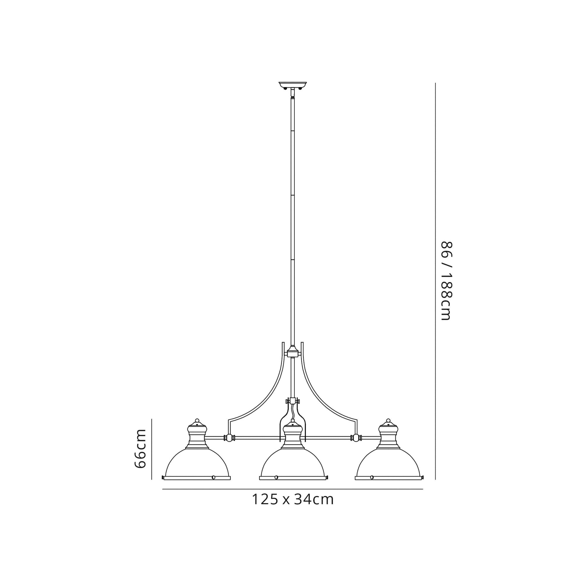 Fabula Epping 3 Light Linear Pendant - Polished Nickel