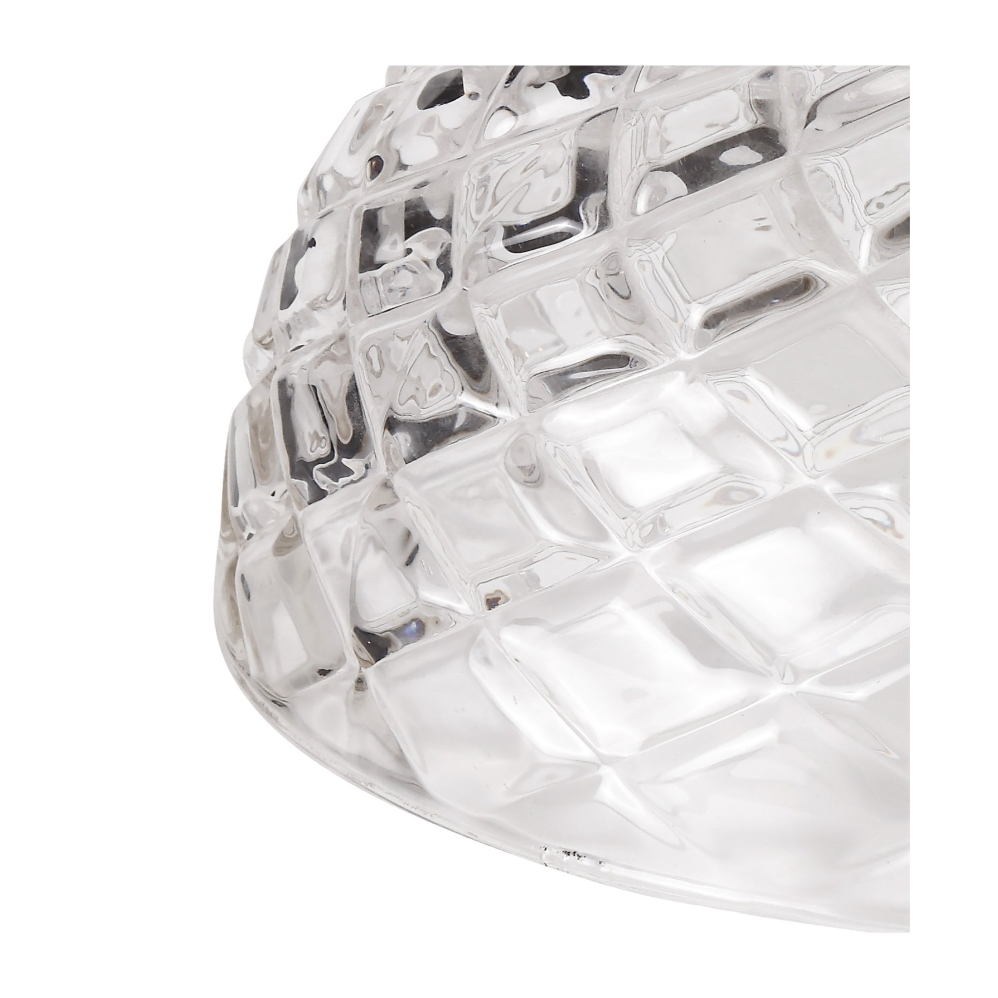 Fabula Epping 30cm Flat Round Shade - Patterned Clear Glass - Shade Only