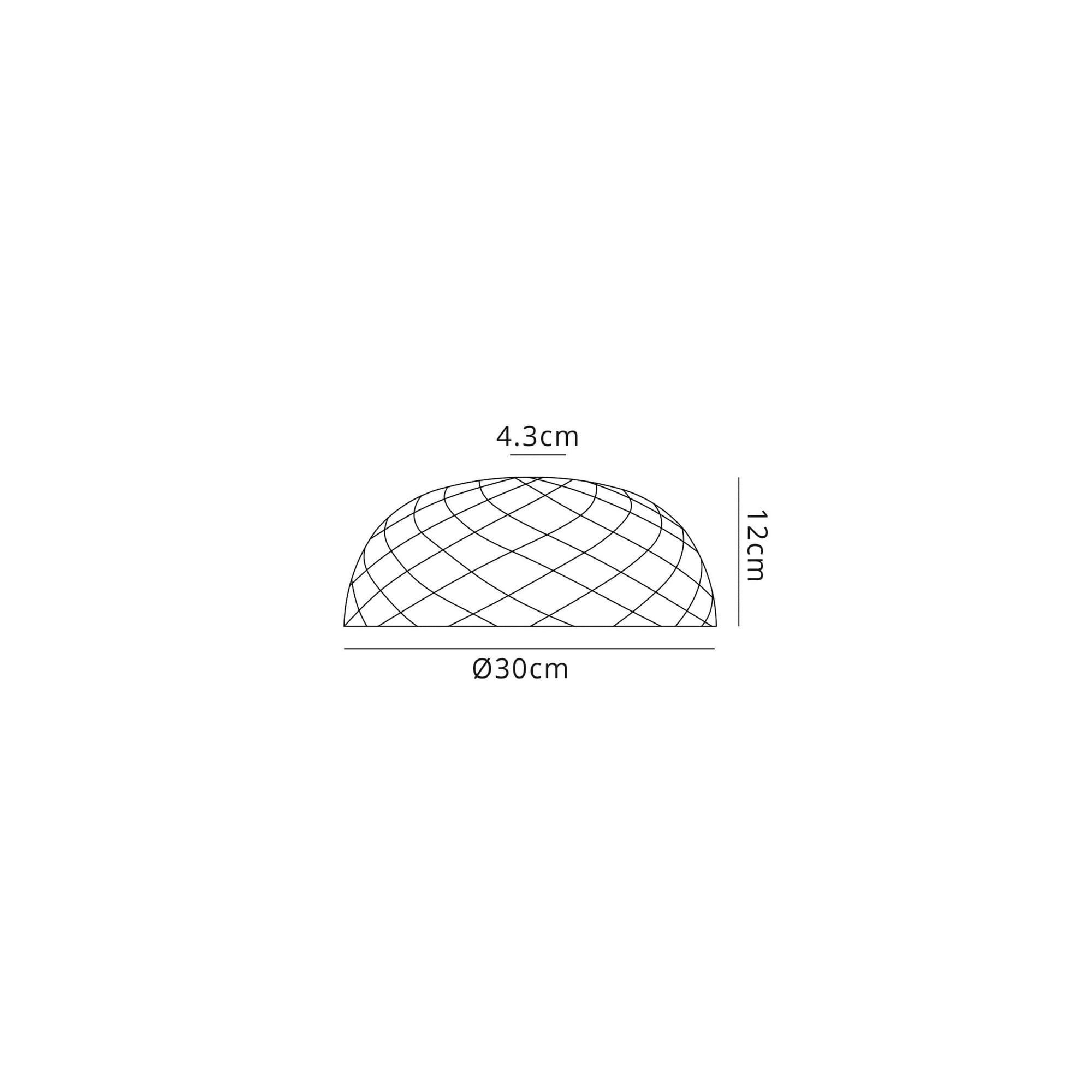Fabula Epping 30cm Flat Round Shade - Patterned Clear Glass - Shade Only