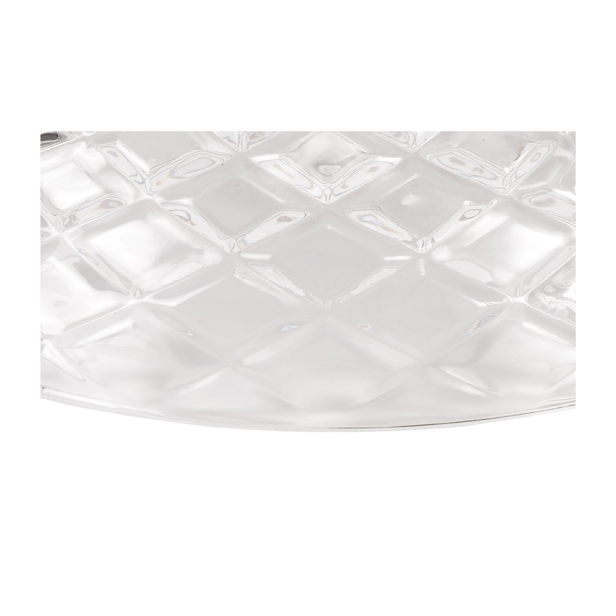 Fabula Epping 30cm Flat Round Shade - Patterned Clear Glass - Shade Only