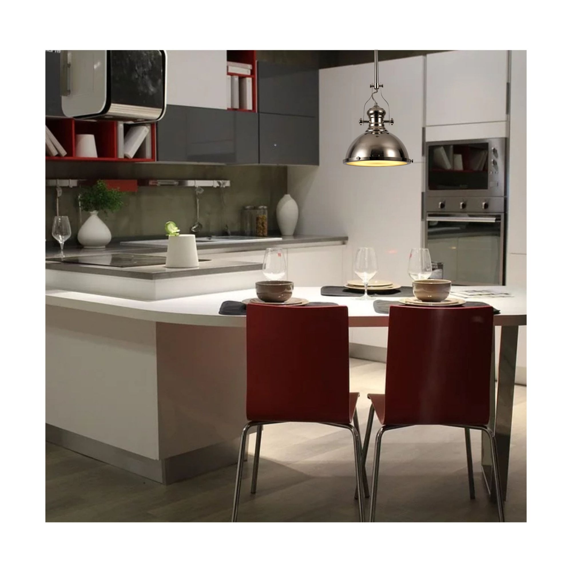 Fabula Epping Single Pendant - Polished Nickel