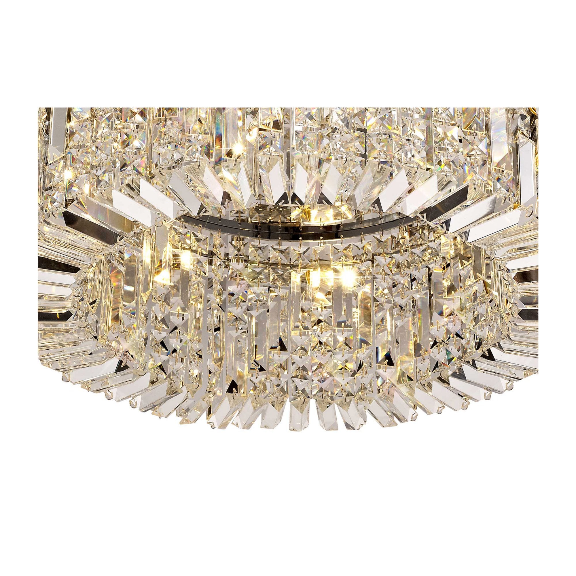 Fabula Fernbank 8 Light Round Flush Chandelier - Polished Chrome & Crystal