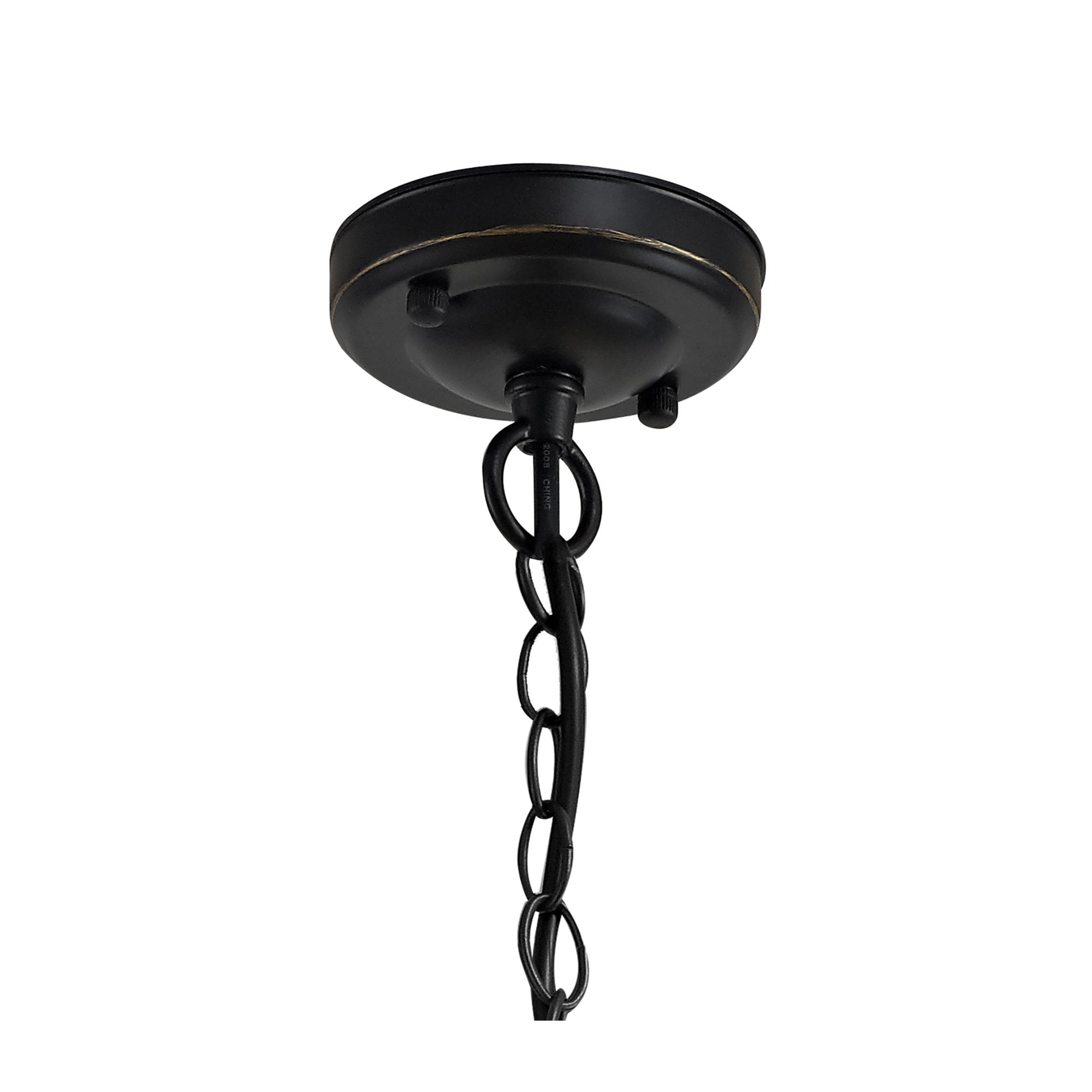Fabula Nightingale Single Pendant - Black/Gold & Seeded Clear Glass - IP54