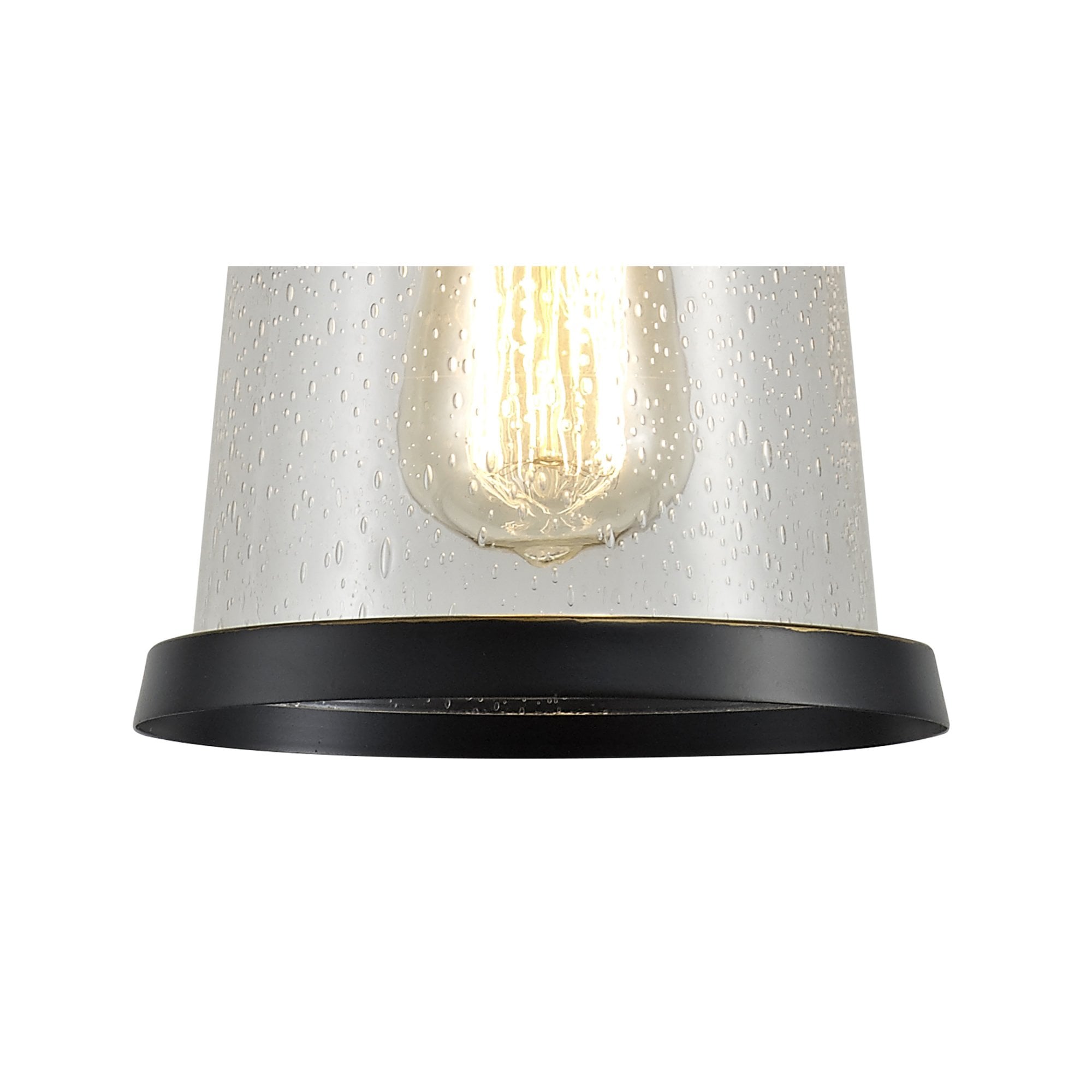 Fabula Nightingale Single Pendant - Black/Gold & Seeded Clear Glass - IP54