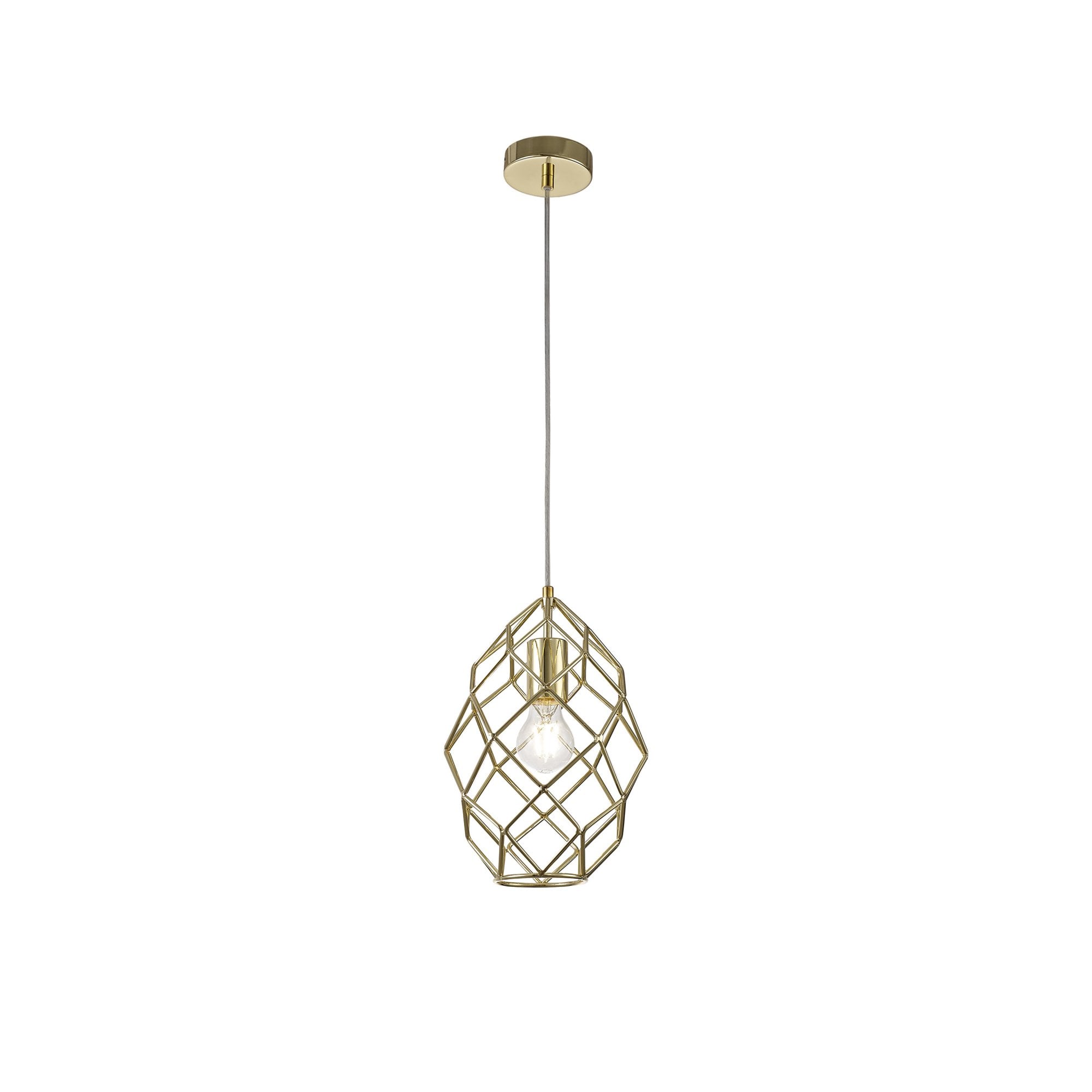 Fabula Cavendish Curved Cylinder Pendant - Polished Brass
