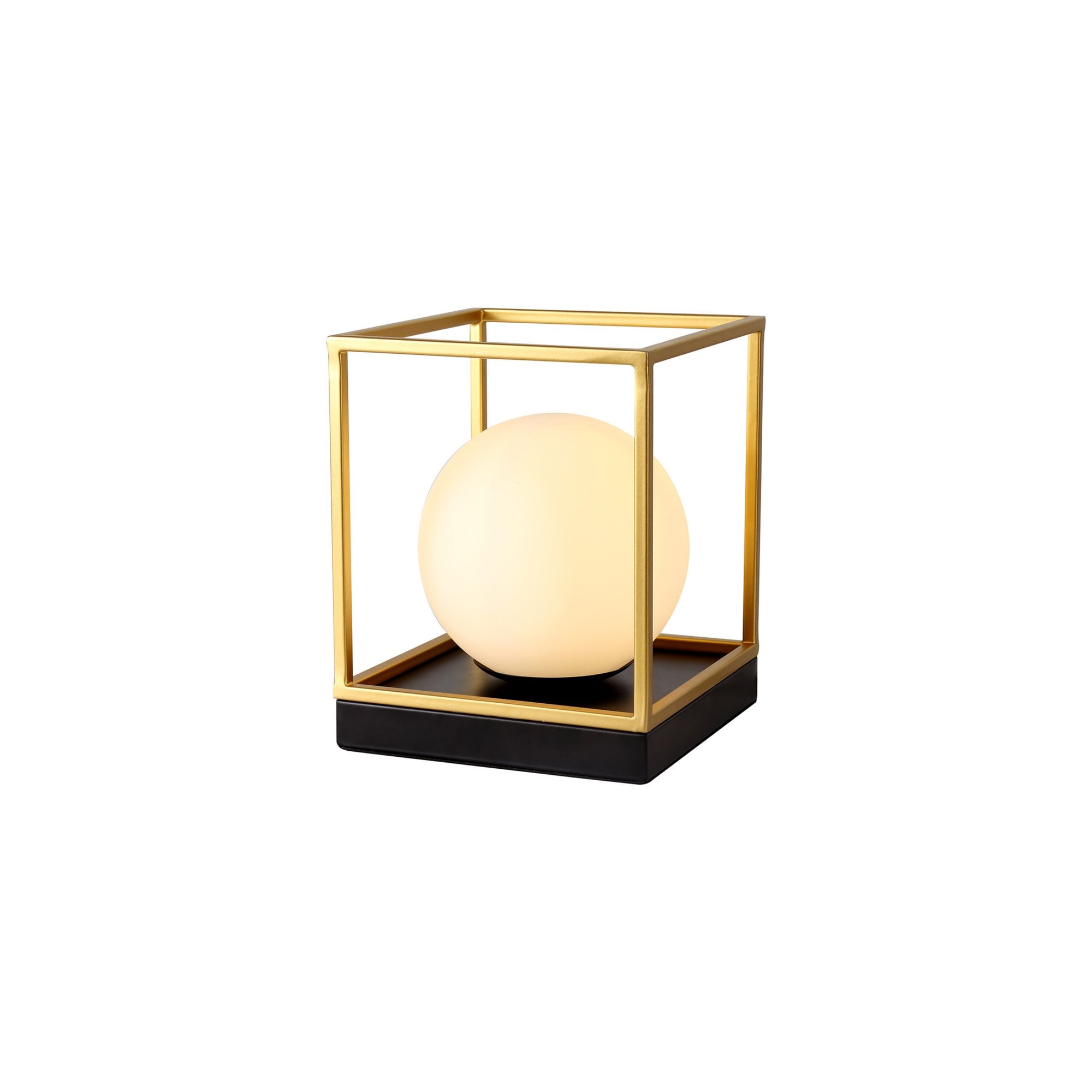 Fabula Newbury Single Table Lamp - Matt Black & Painted Gold