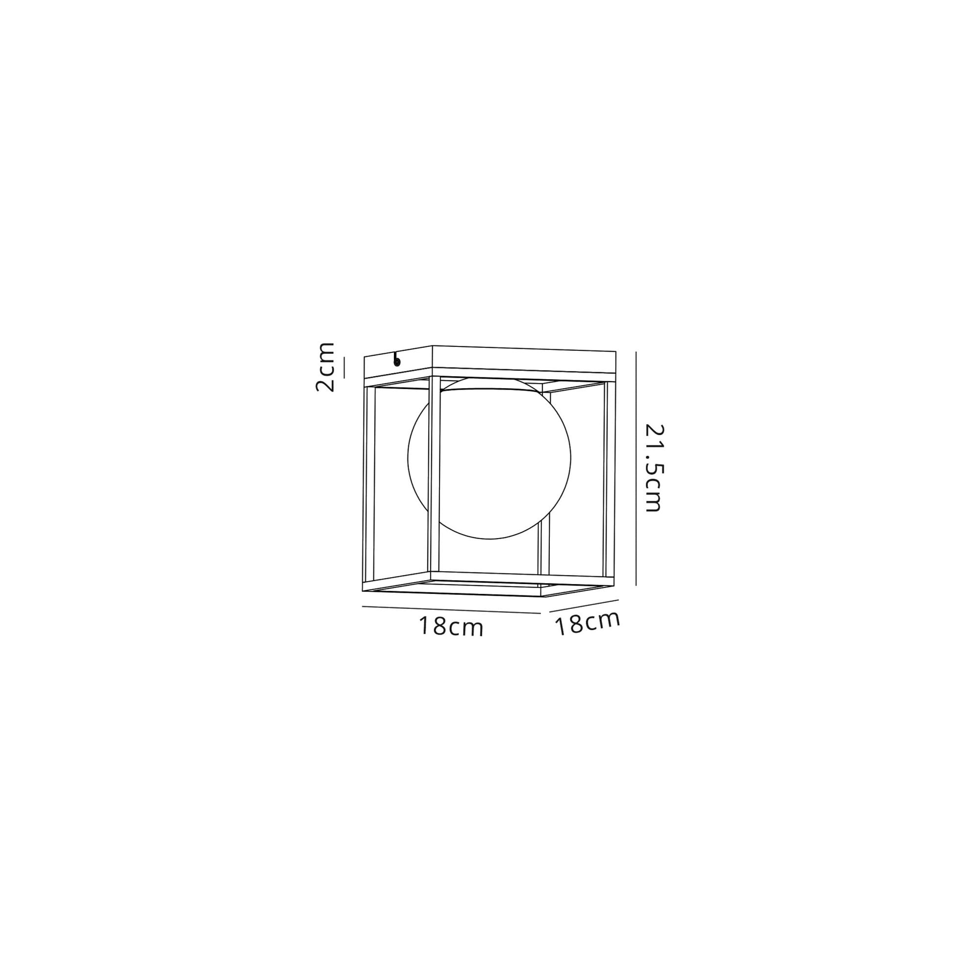 Fabula Newbury Single Square Flush Light - Matt Black & Painted Gold