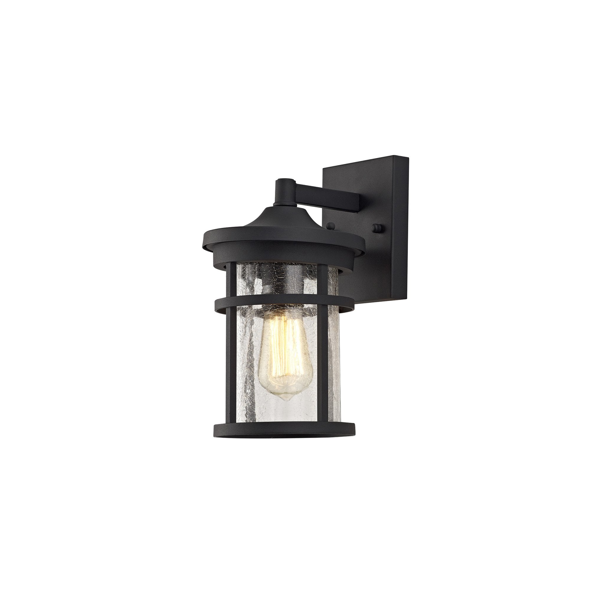 Fabula Bennington Wall Lamp - Black & Clear Crackled Glass - IP54
