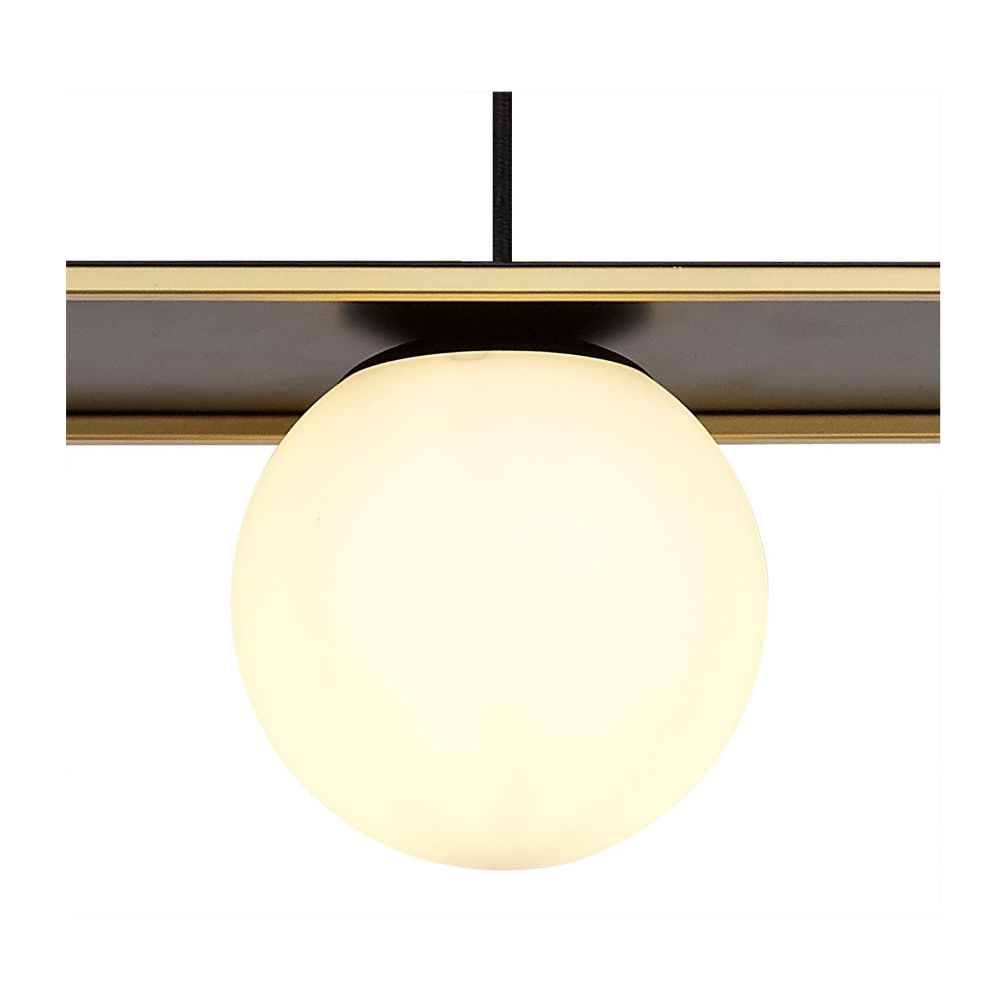 Fabula Newbury 3 Light Adjustable Linear Pendant - Matt Black & Painted Gold
