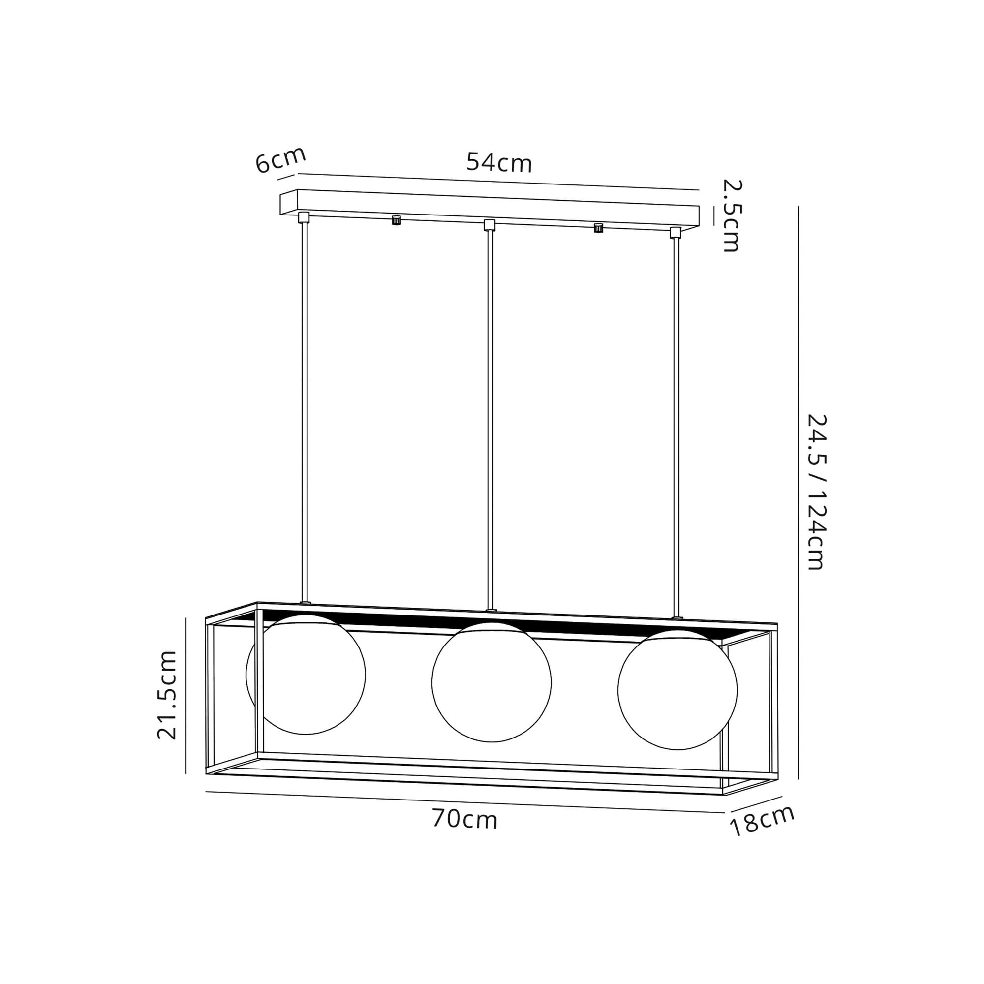 Fabula Newbury 3 Light Adjustable Linear Pendant - Matt Black & Painted Gold