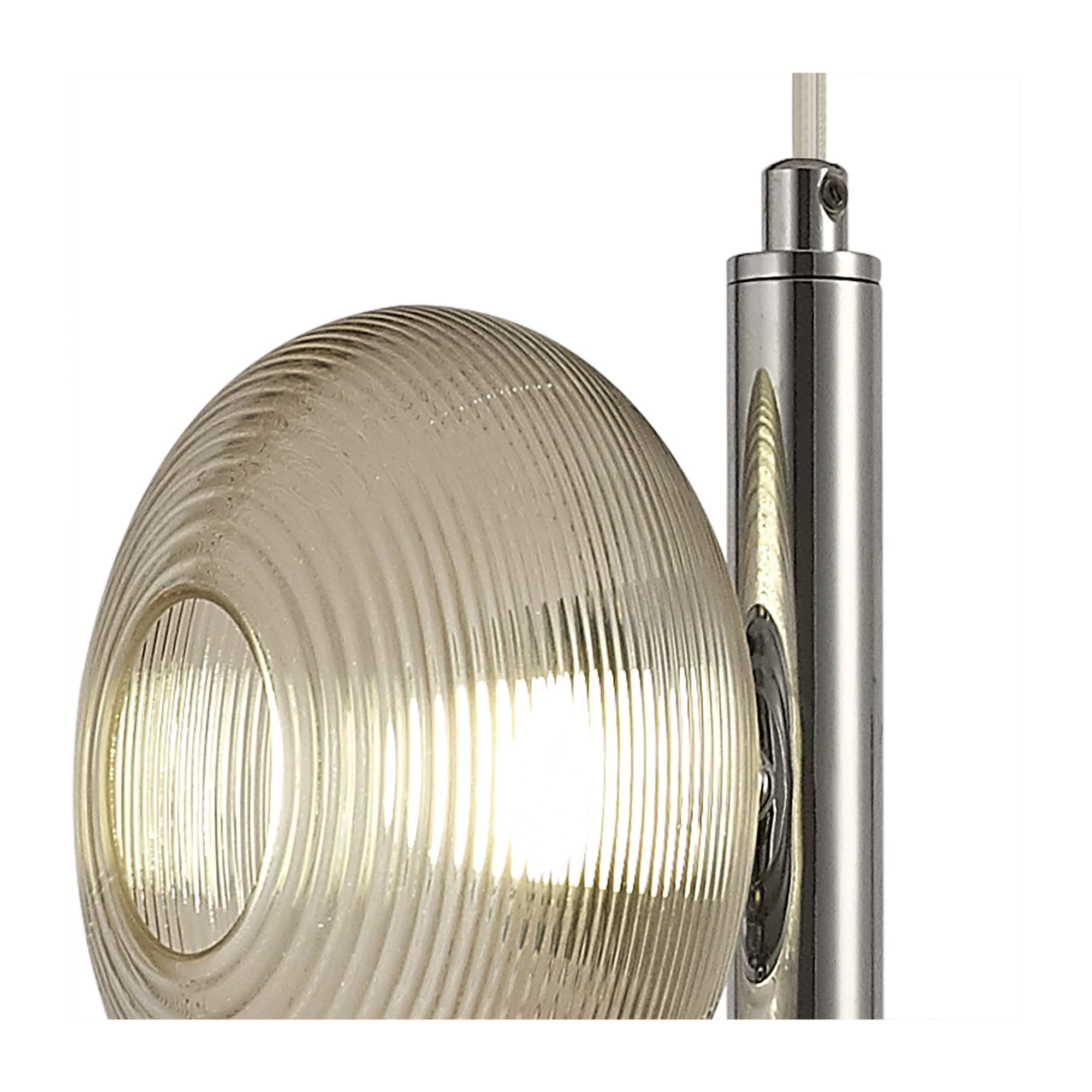 Fabula Ripley 3 Light LED Multi-Drop Pendant - Polished Chrome, Smoked, Copper & Champagne Glass