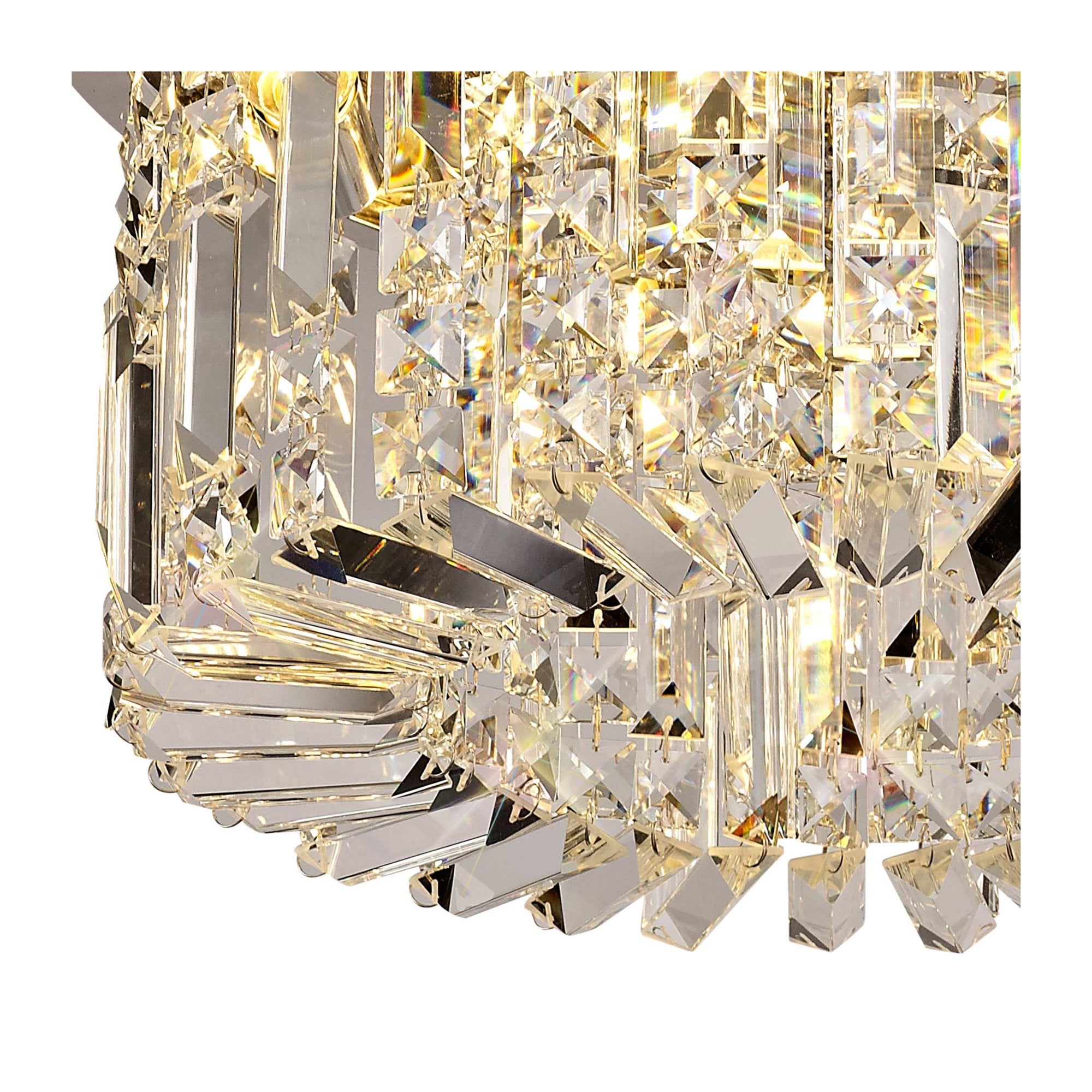 Fabula Fernbank 5 Light Round Flush Chandelier - Polished Chrome & Crystal