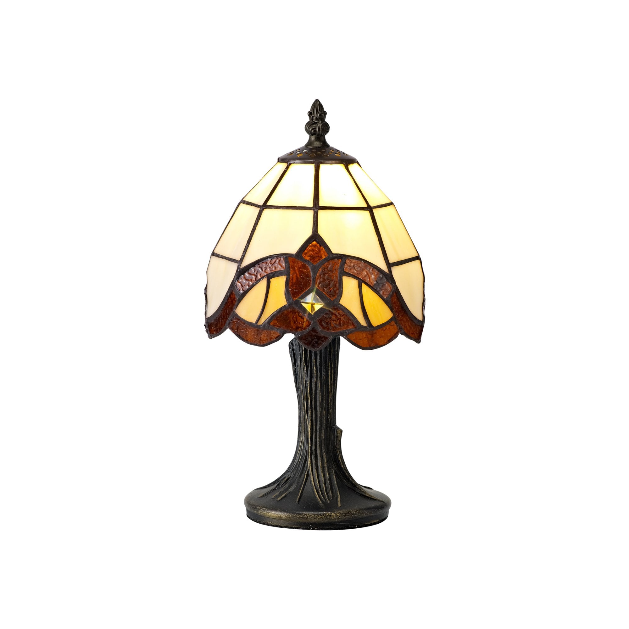 Fabula Wellington Tiffany Table Lamp - Cream & Amber
