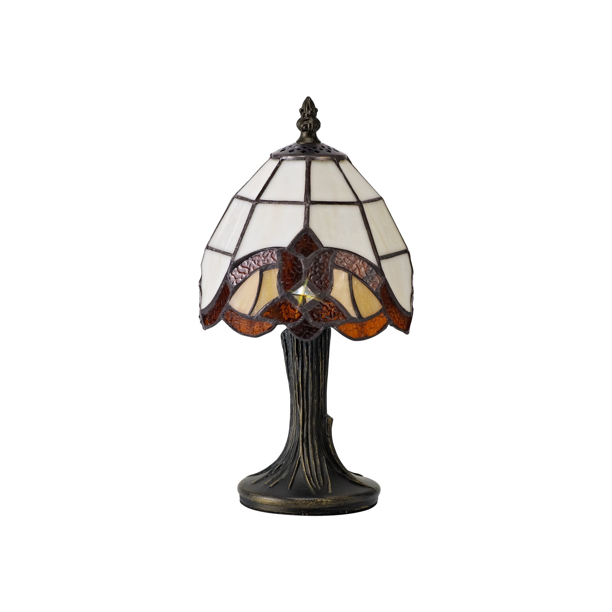 Fabula Wellington Tiffany Table Lamp - Cream & Amber