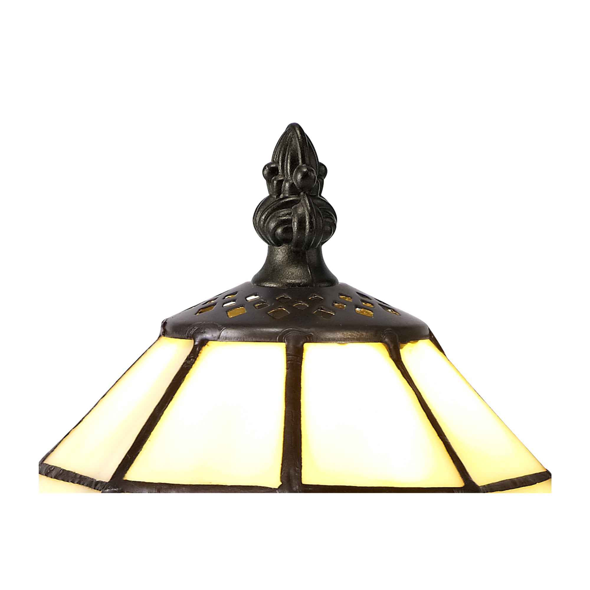 Fabula Wellington Tiffany Table Lamp - Cream & Amber