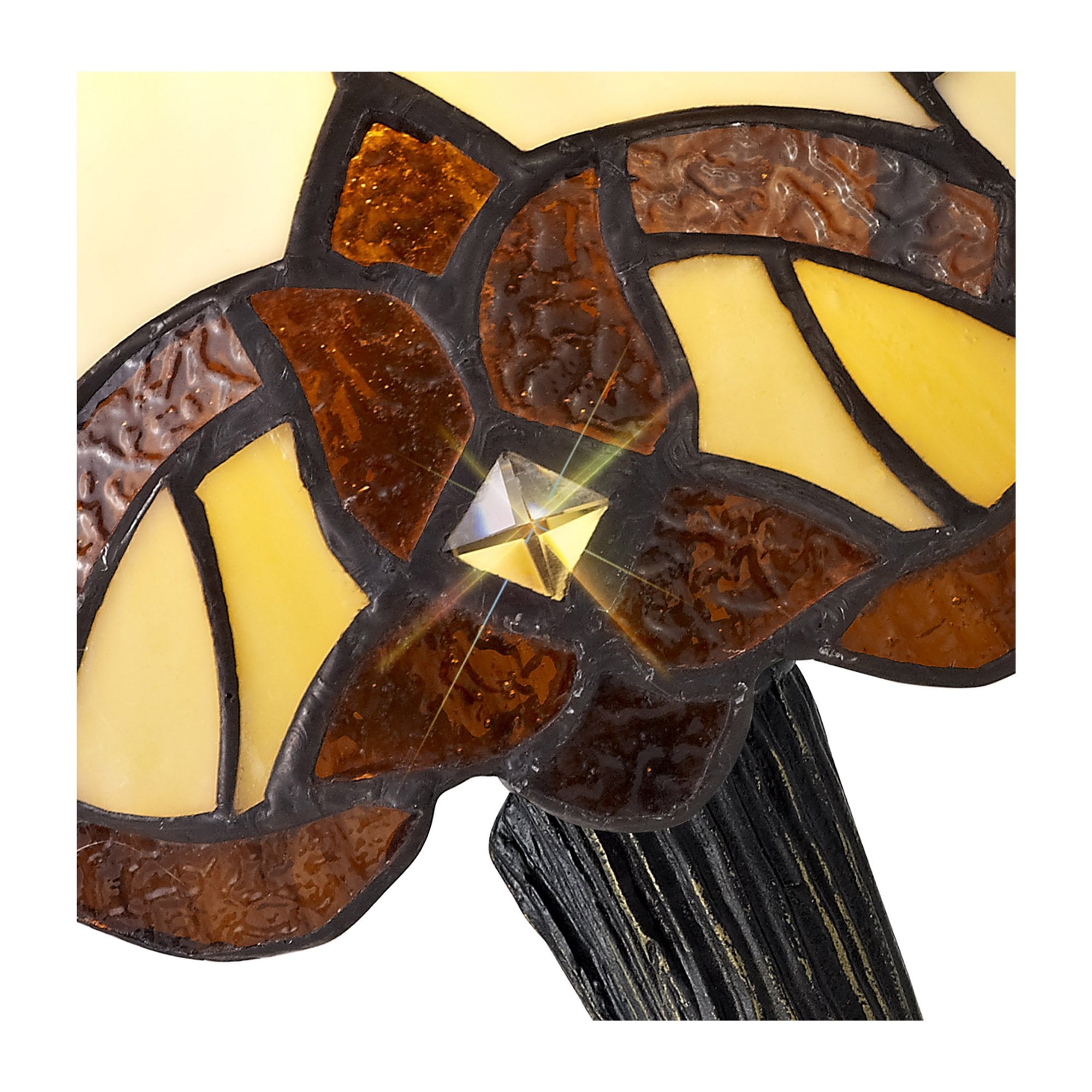 Fabula Wellington Tiffany Table Lamp - Cream & Amber