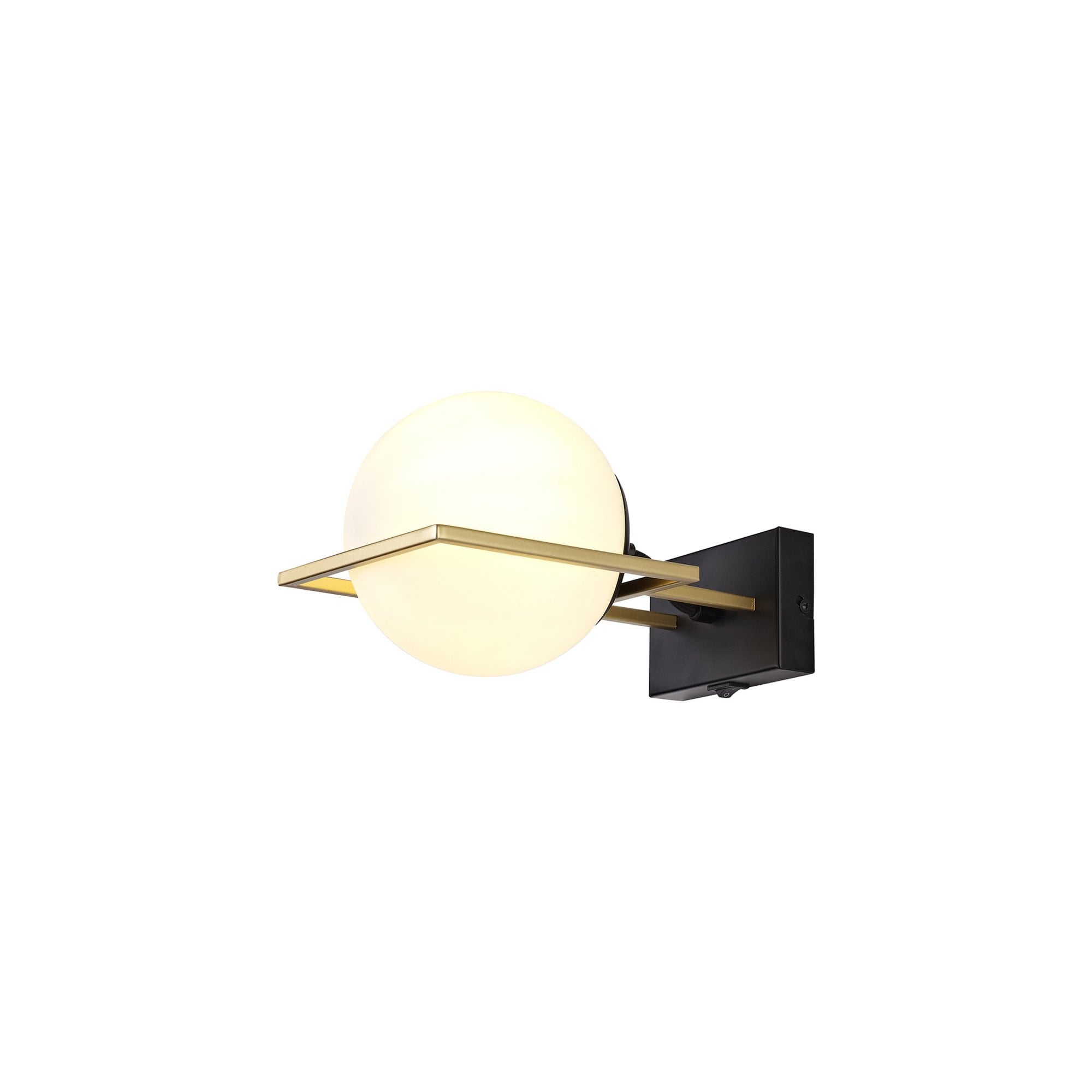 Fabula Newbury Single Wall Lamp - Matt Black & Polished Gold