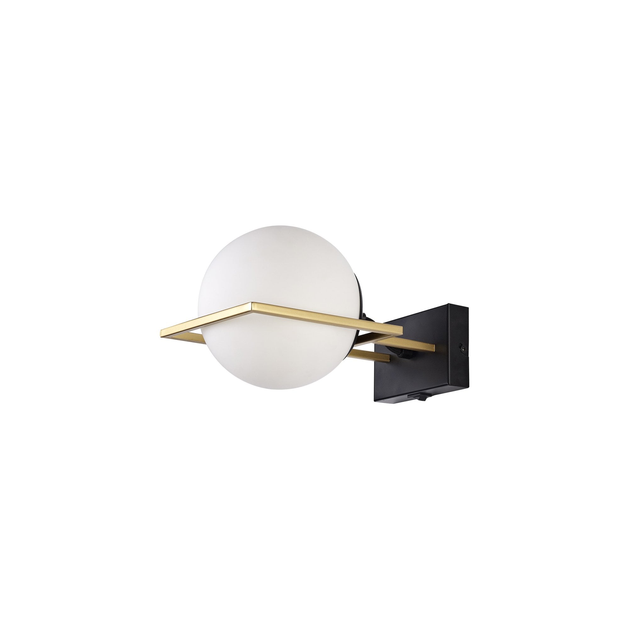 Fabula Newbury Single Wall Lamp - Matt Black & Polished Gold