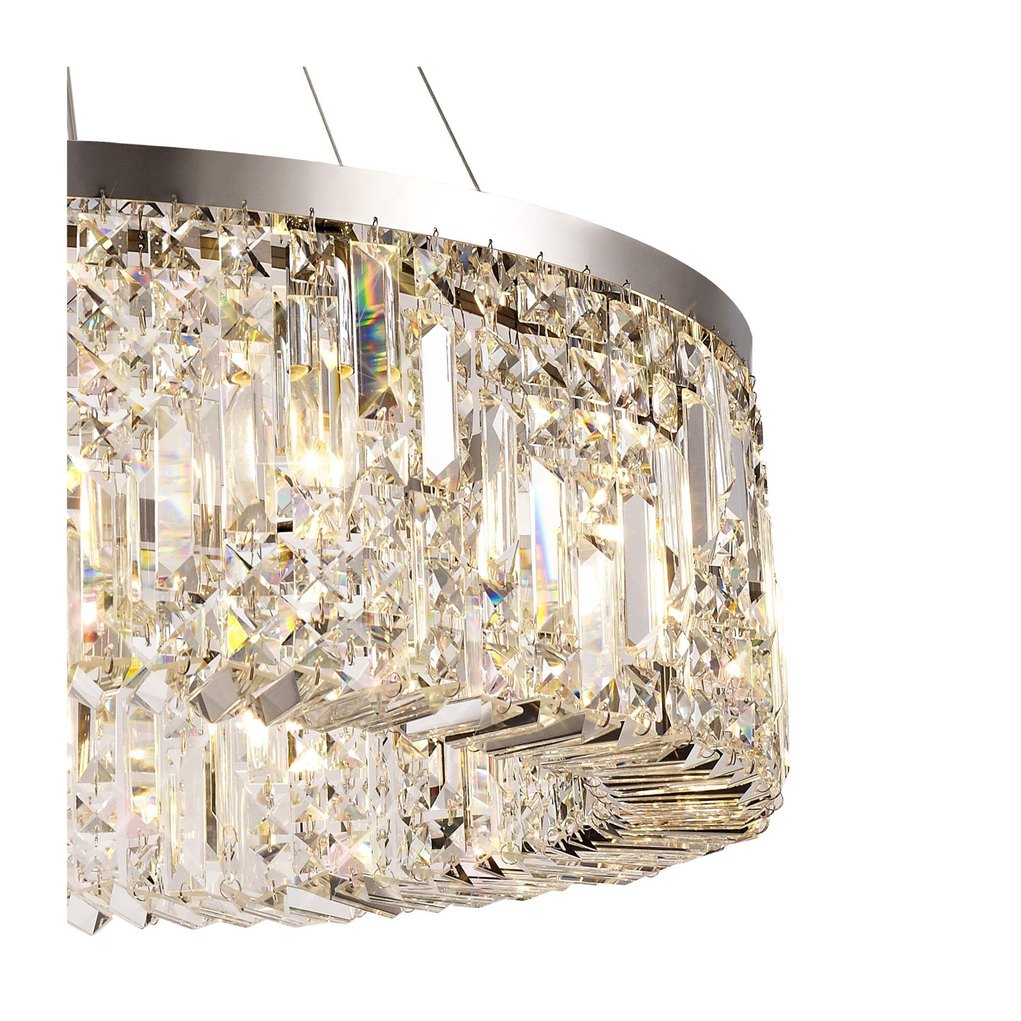 Fabula Fernbank 12 Light Round Pendant Chandelier - Polished Chrome & Crystal