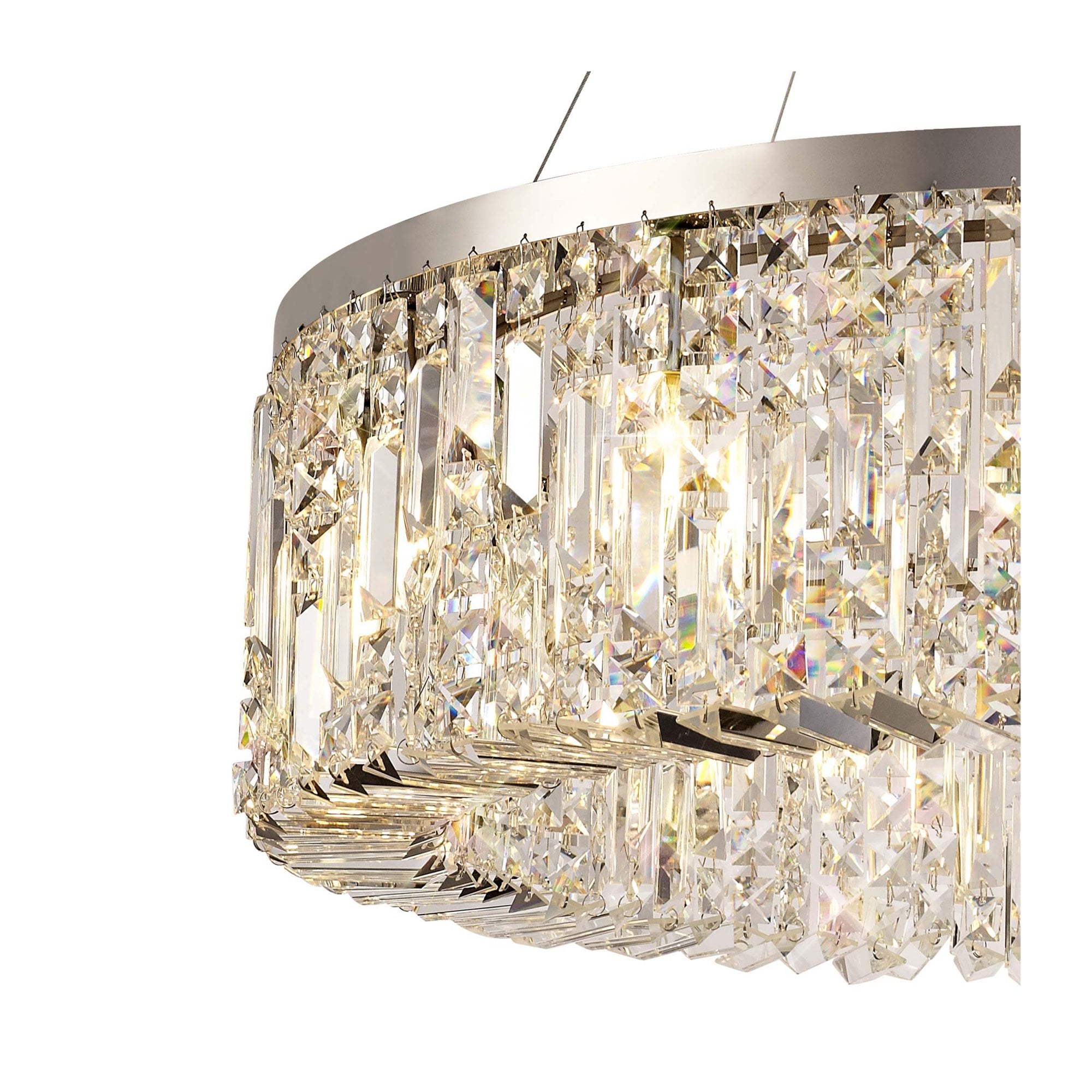 Fabula Fernbank 12 Light Round Pendant Chandelier - Polished Chrome & Crystal