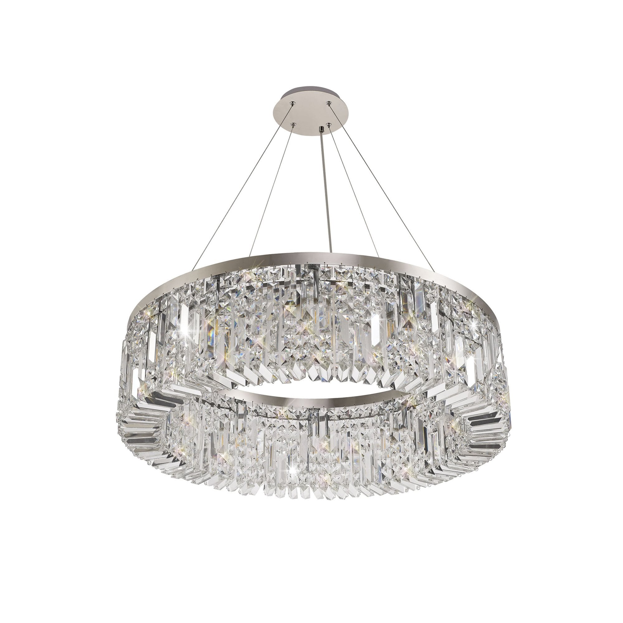 Fabula Fernbank 12 Light Round Pendant Chandelier - Polished Chrome & Crystal
