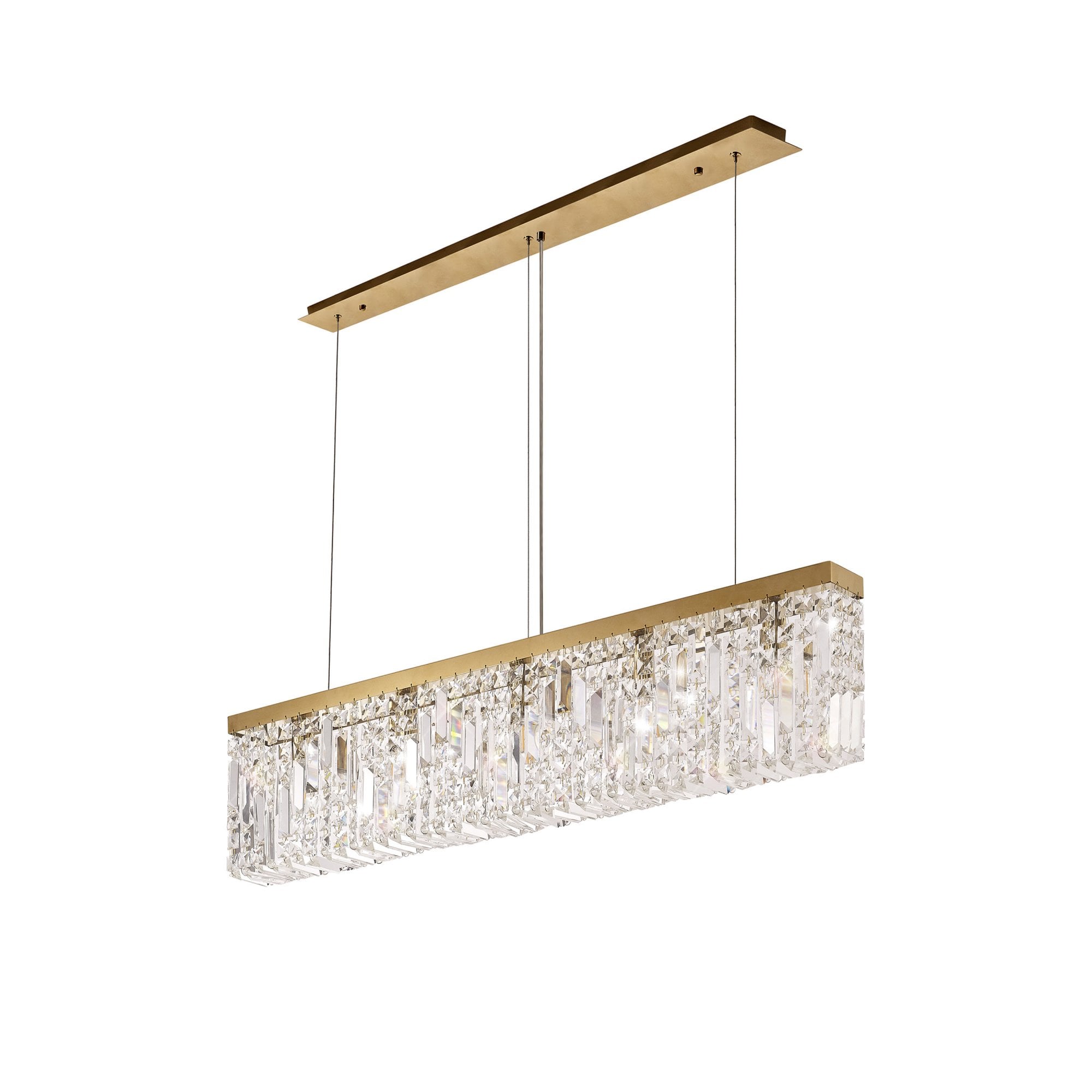 Fabula Fernbank 5 Light Linear Pendant Chandelier - Gold & Crystal
