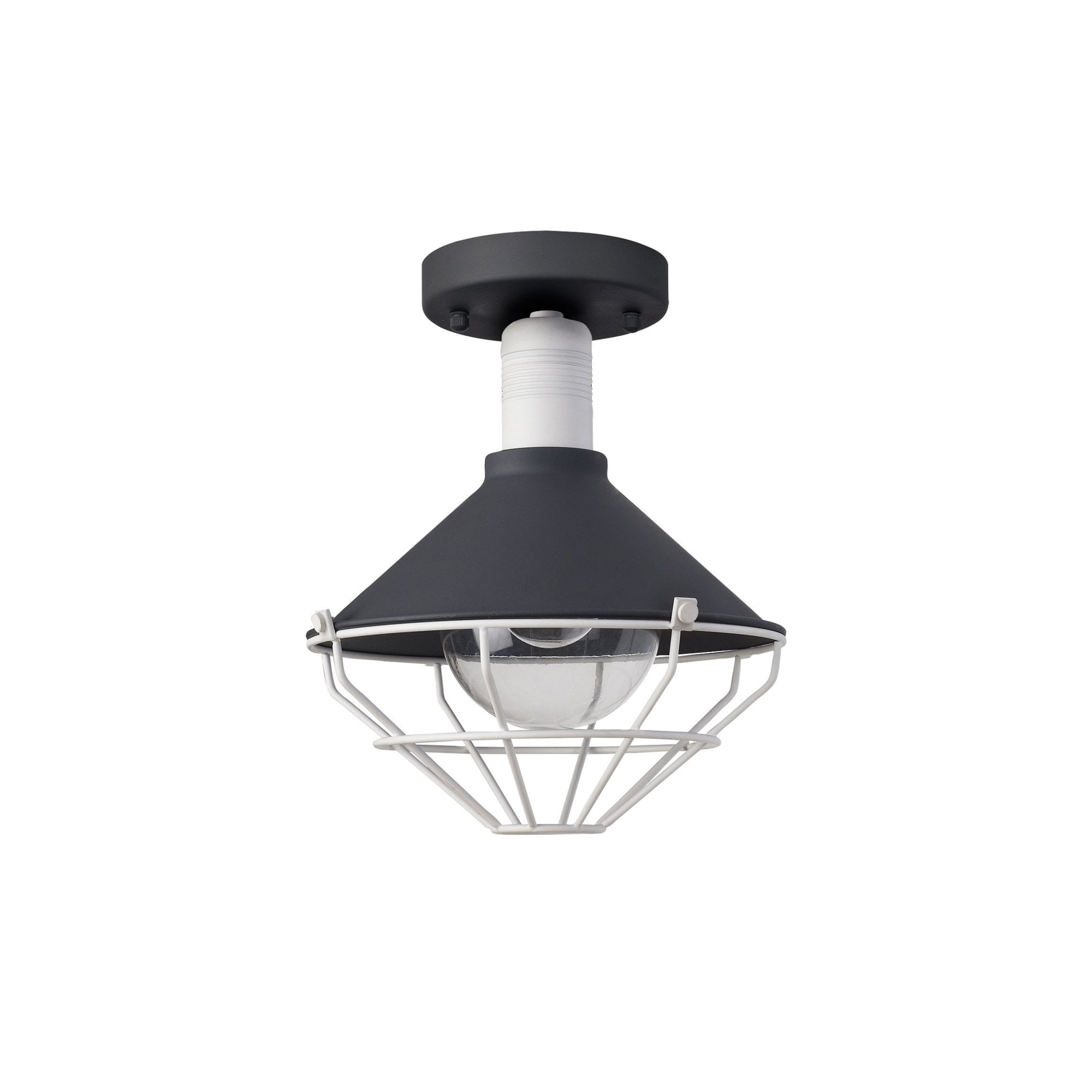 Fabula Maybury Single Semi-Flush Light - Anthracite & Matt White - IP65