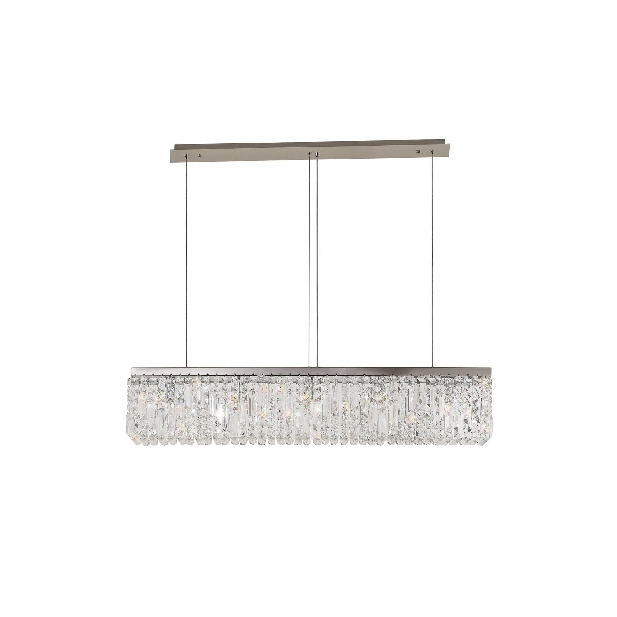 Fabula Fernbank 5 Light Linear Pendant Chandelier - Polished Chrome & Crystal