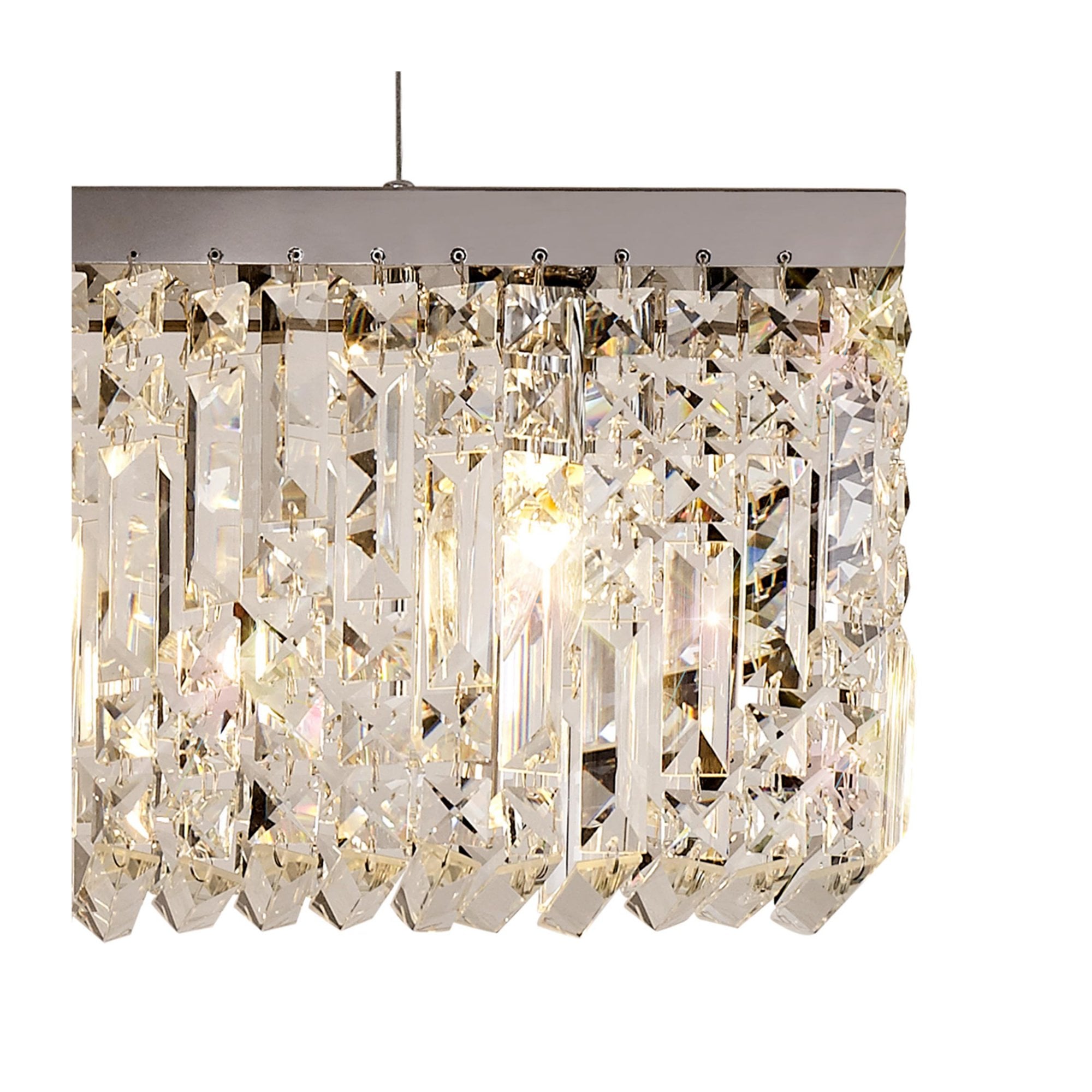 Fabula Fernbank 5 Light Linear Pendant Chandelier - Polished Chrome & Crystal