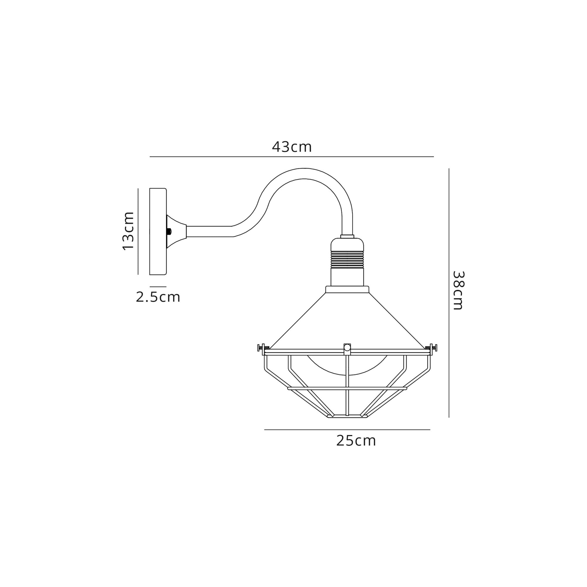 Fabula Maybury Single Curved Arm Wall Lamp - Anthracite & Matt White - IP65