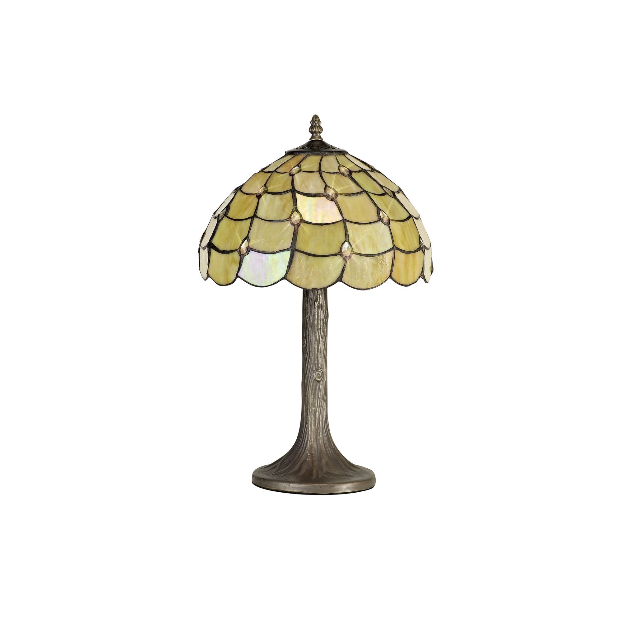 Fabula Crescent Single Tree Like Table Lamp - 30cm Tiffany Shade - Beige