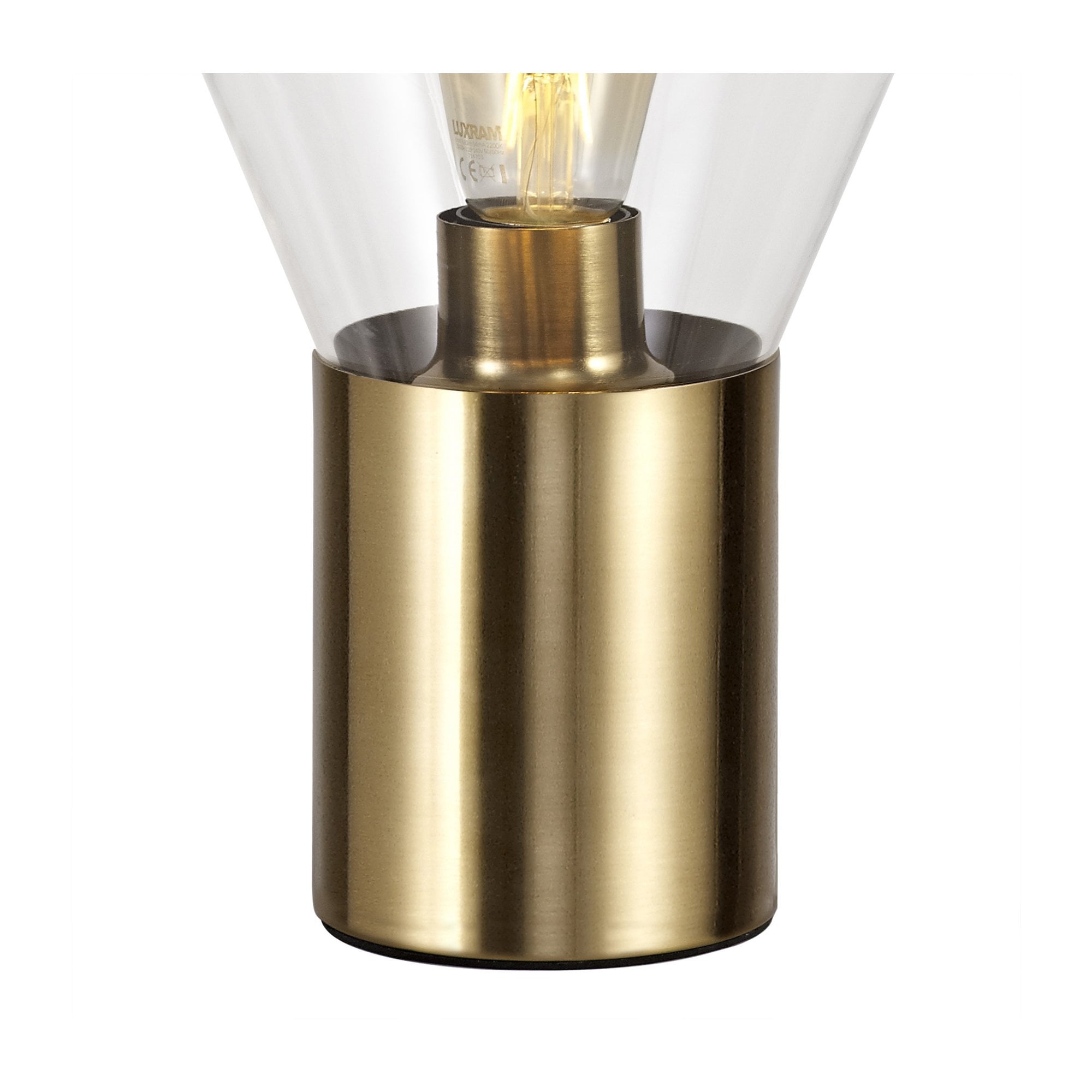 Fabula Maple Narrow Table Lamp - Aged Brass & Clear Glass