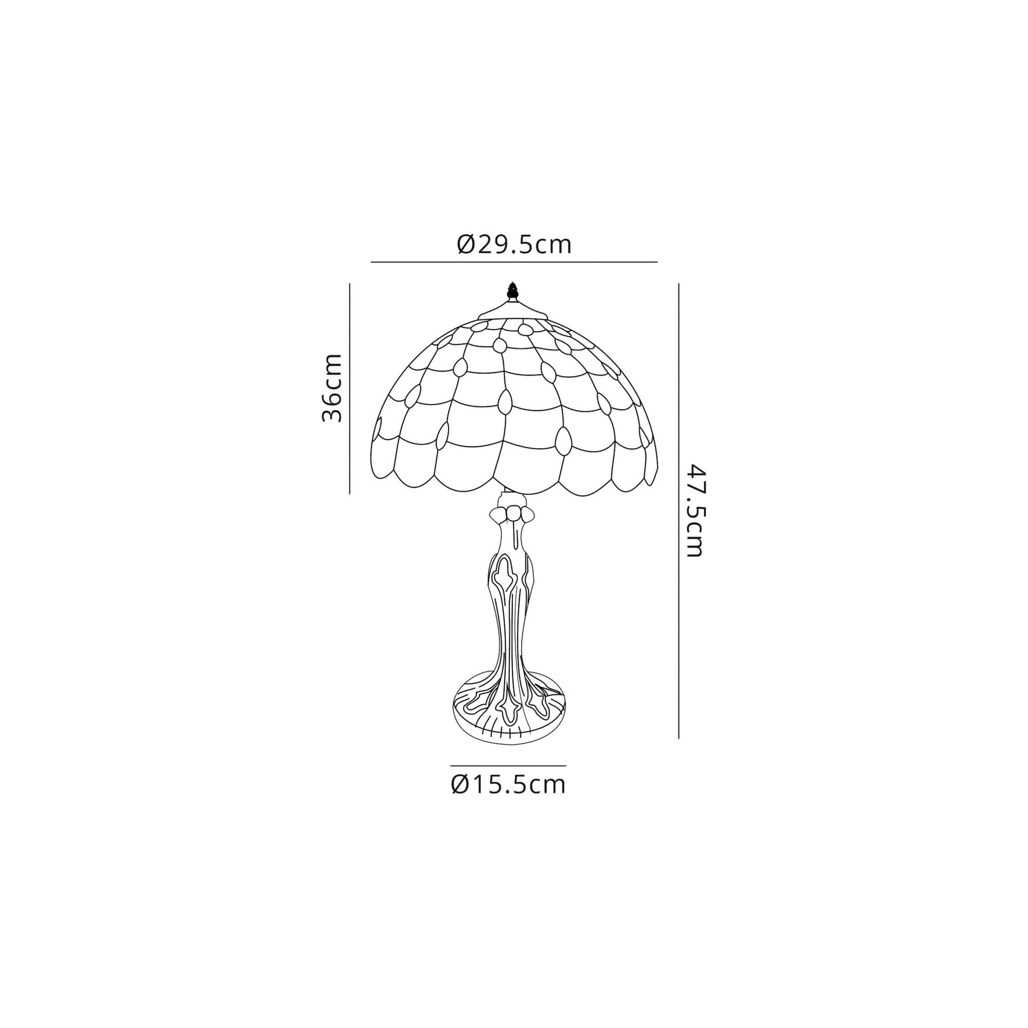 Fabula Crescent Single Curved Table Lamp - 30cm Tiffany Shade - Beige