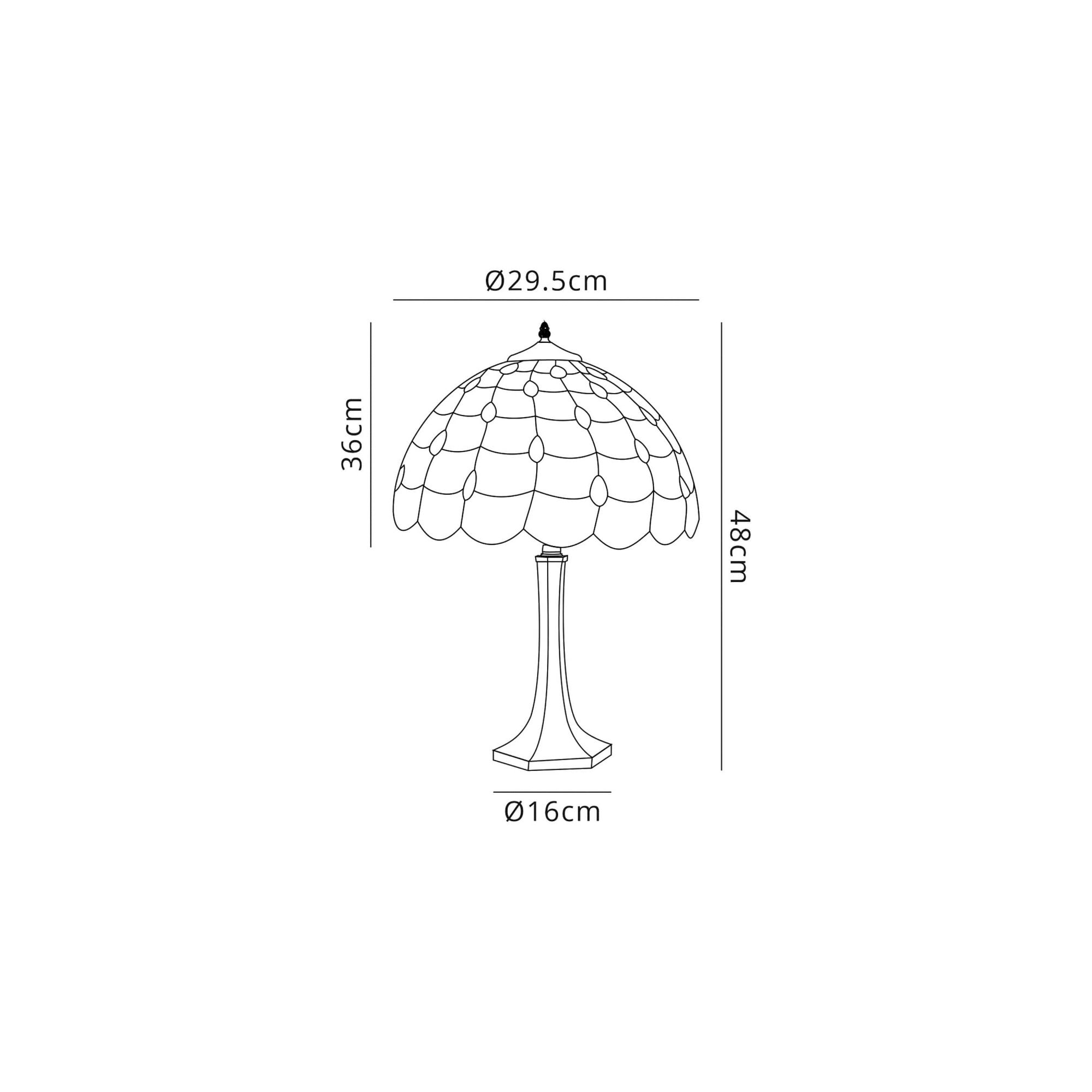 Fabula Crescent Single Octagonal Table Lamp - 30cm Tiffany Shade - Beige
